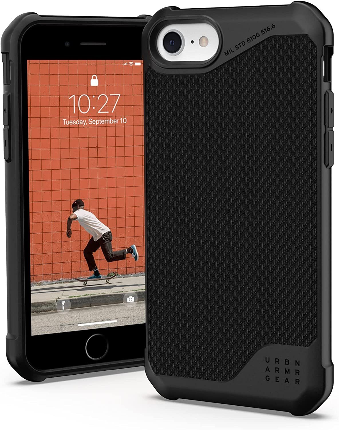 UAG Smartphone-Hülle Metropolis LT, [Apple iPhone SE Case aus  Premium-Materialien, Wireless-Charging kompatibel, Sturz- und stoßfest nach  US-Militärstandard, Besonders robuste iPhone Hülle] - schwarz