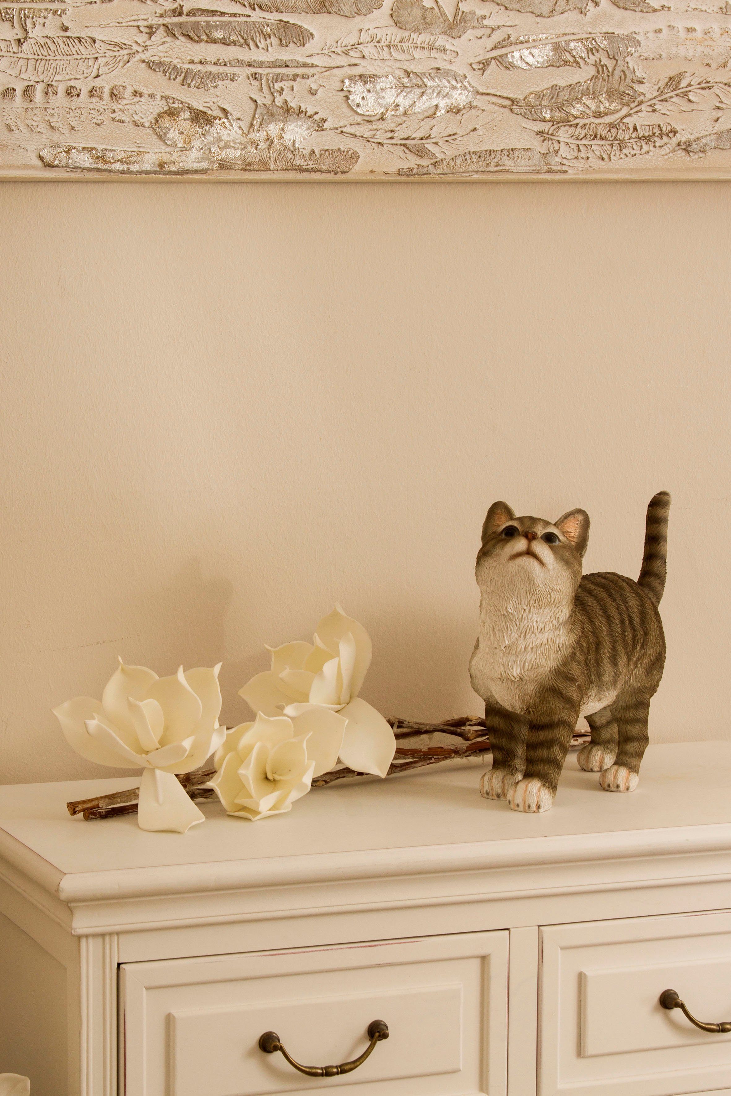 Möbel Myflair Wohnzimmer grau Dekofigur Katze, Accessoires & getigert,