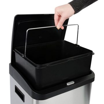 casa pura Mülltrennsystem Dylan & James, Abfallbehälterr aus Edelstahl, 2 Varianten