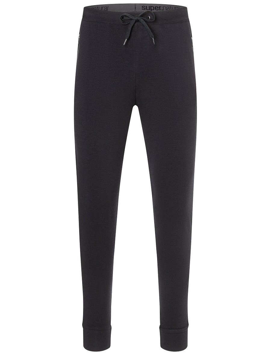 Hose Jogginghose Merino-Materialmix EVERYDAY Merino M SUPER.NATURAL SWEATPANTS Black bequemer Jet