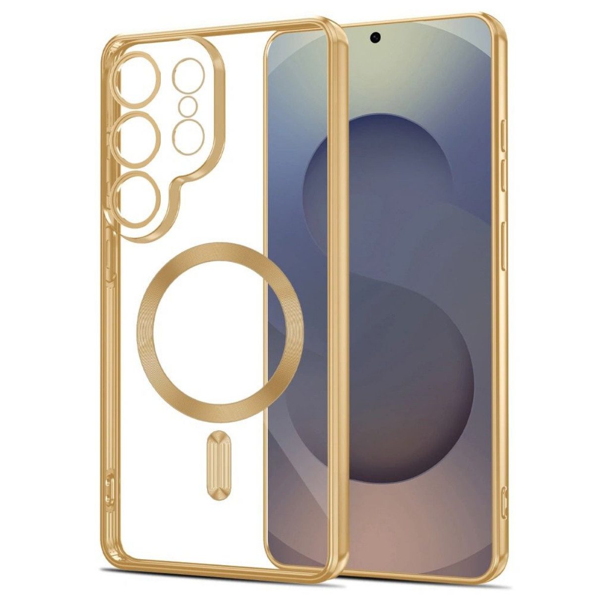 TECH PROTECT Handyhülle MagFlex für Samsung Galaxy S26 Ultra Glänzendes Gold Magnetisch Case 6,9 Zoll, Weiche Mikrofaser-Innenseite schützt vor feinen Kratzern – Bild 2 von 4