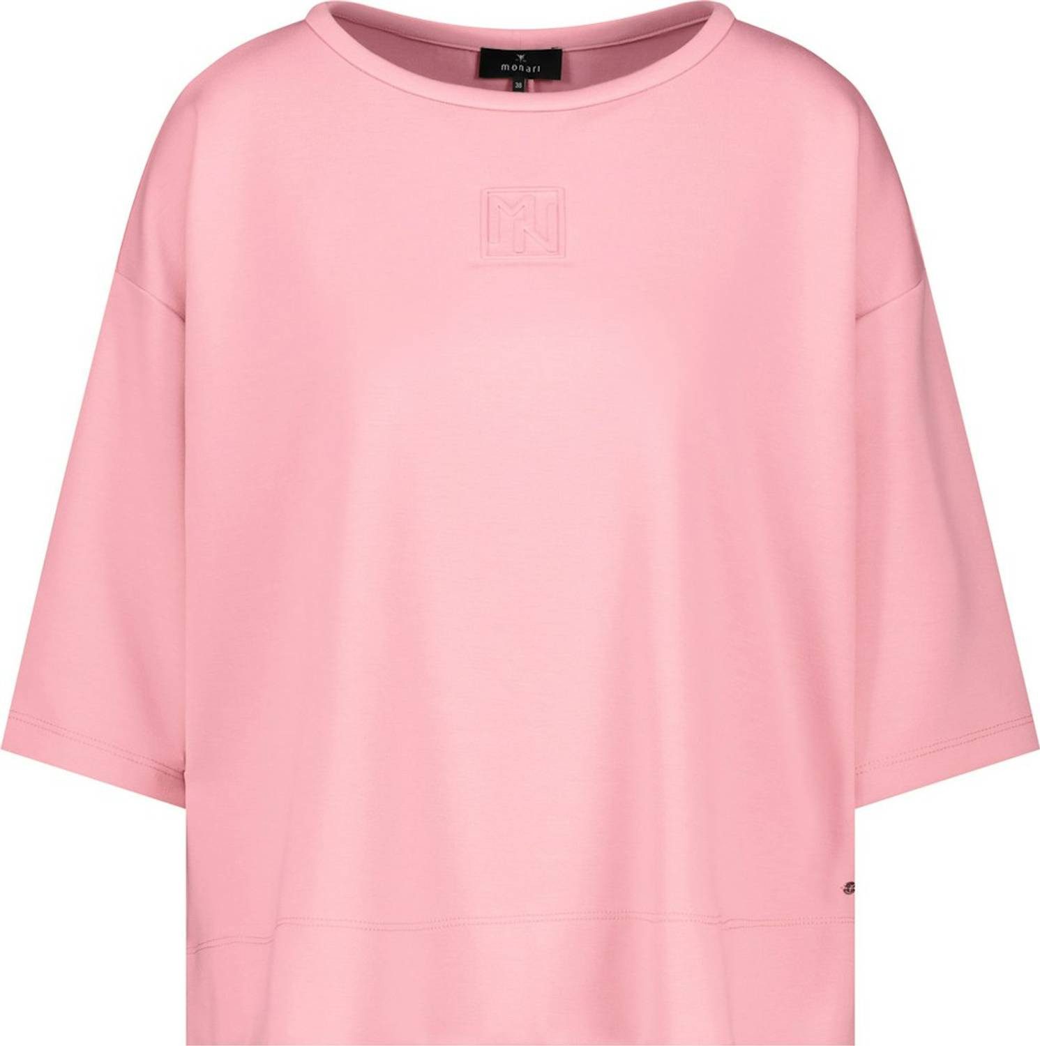 Monari T-Shirt 410185 Präge-Emblem als stilvoller Blickfang