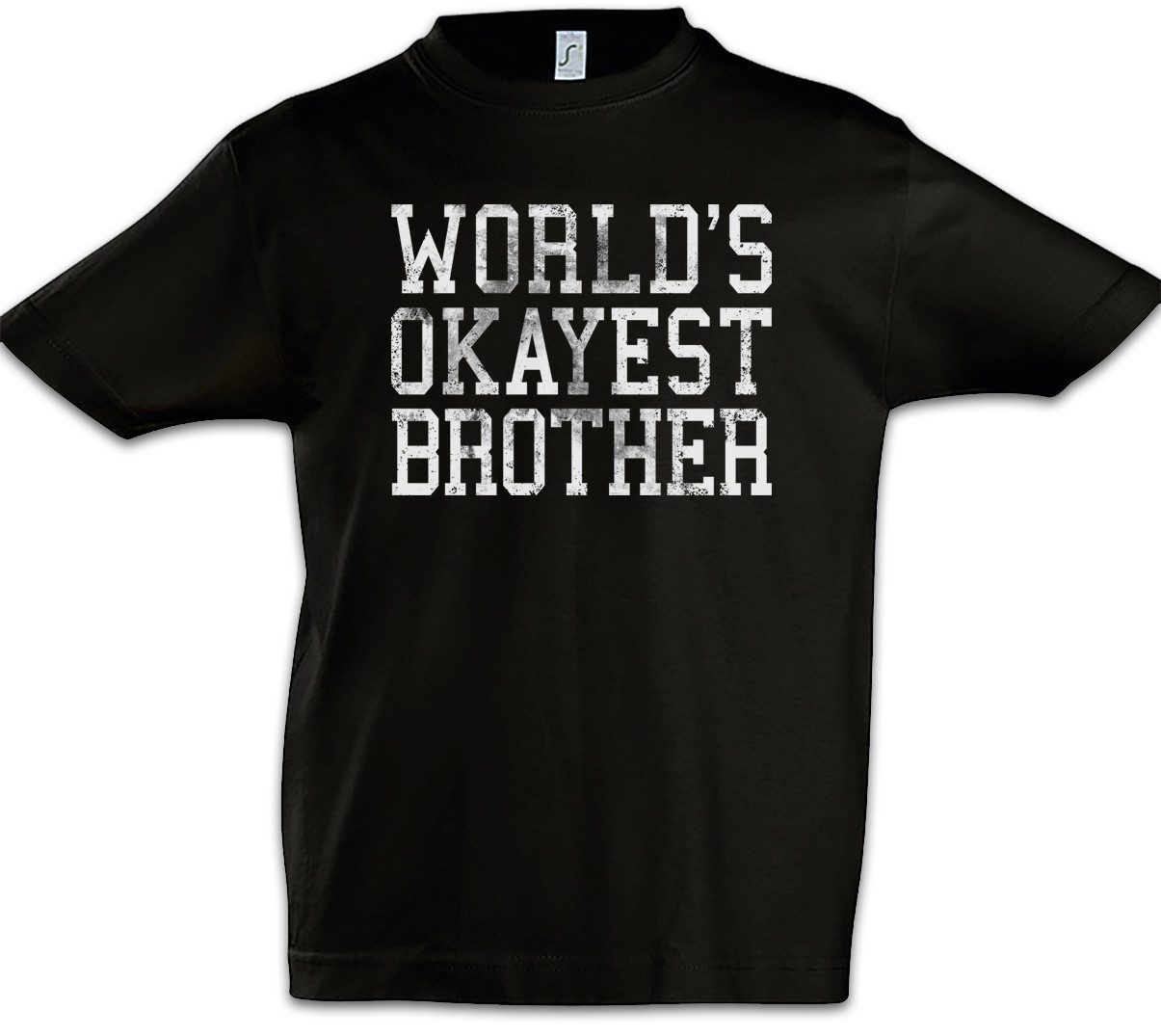 Urban Backwoods Print-Shirt World's Okayest Brother Kinder T-Shirt Bruder Fun Geschenk Love Family (1-tlg) Birthday Present Geschwister Bester