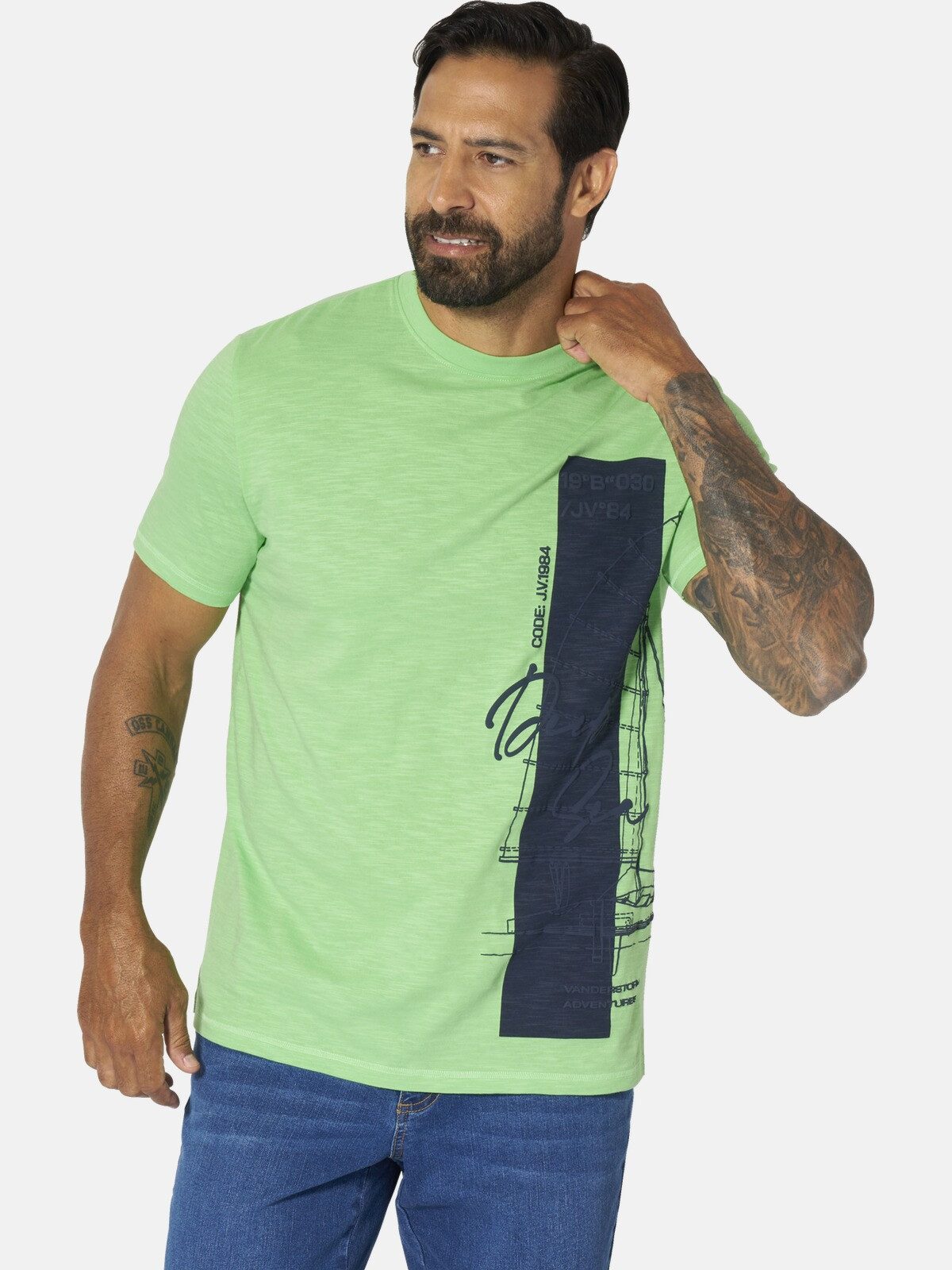 Jan Vanderstorm T-Shirt BALJAN mit 3D-Aufdruck