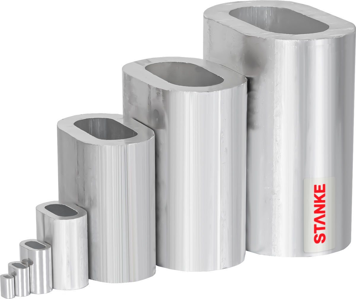 STANKE Drahtseilklemme Alu Pressklemme, (100St), Seilklemme für Drahtseil