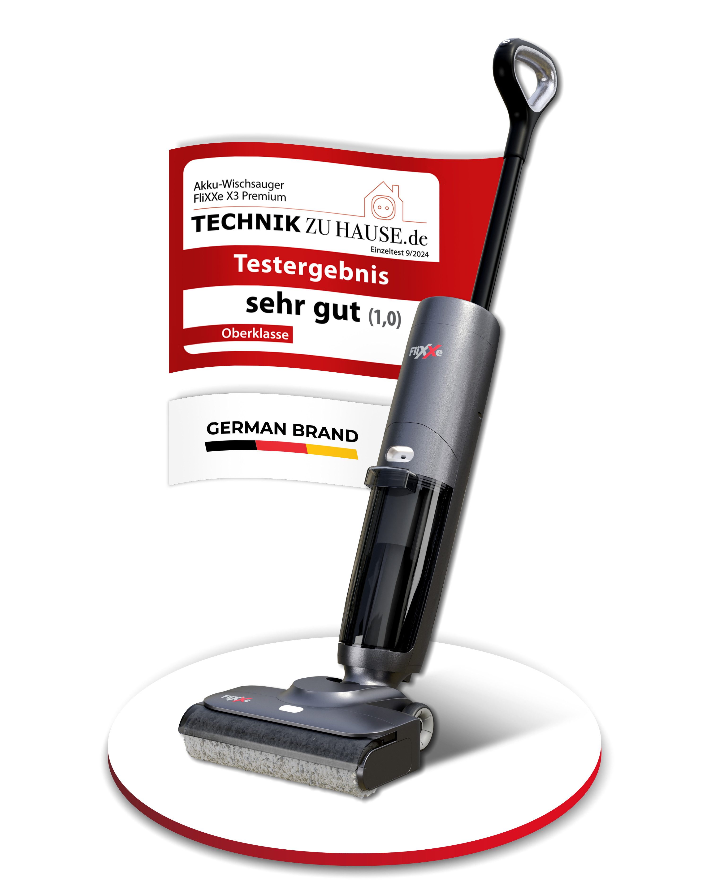 FliXXe Nass-Trocken-Sauger X3 Premium, 200 W, Kabellos und beidseitige Kantenreinigung