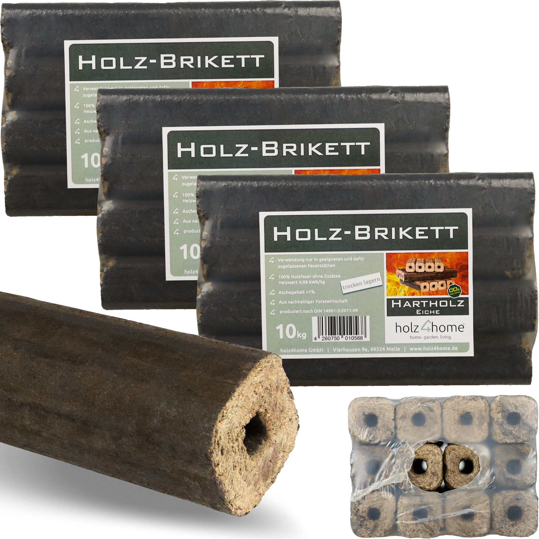 holz4home® Holzbriketts Pini Kay Eichenbriketts I 100% ohne Zusätze I Brike günstig online kaufen