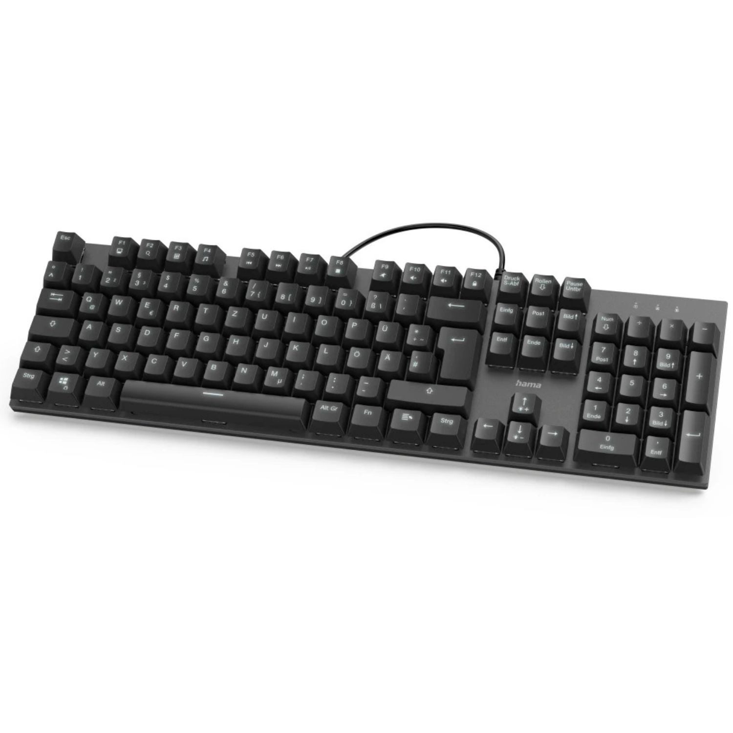 Hama Mechanische Tastatur Keyboard MKC-650 DE-Layout Gaming-Tastatur (Voll-Tastatur Multimedia-Tasten Ziffernblock Num-Pad Mechanical Office)