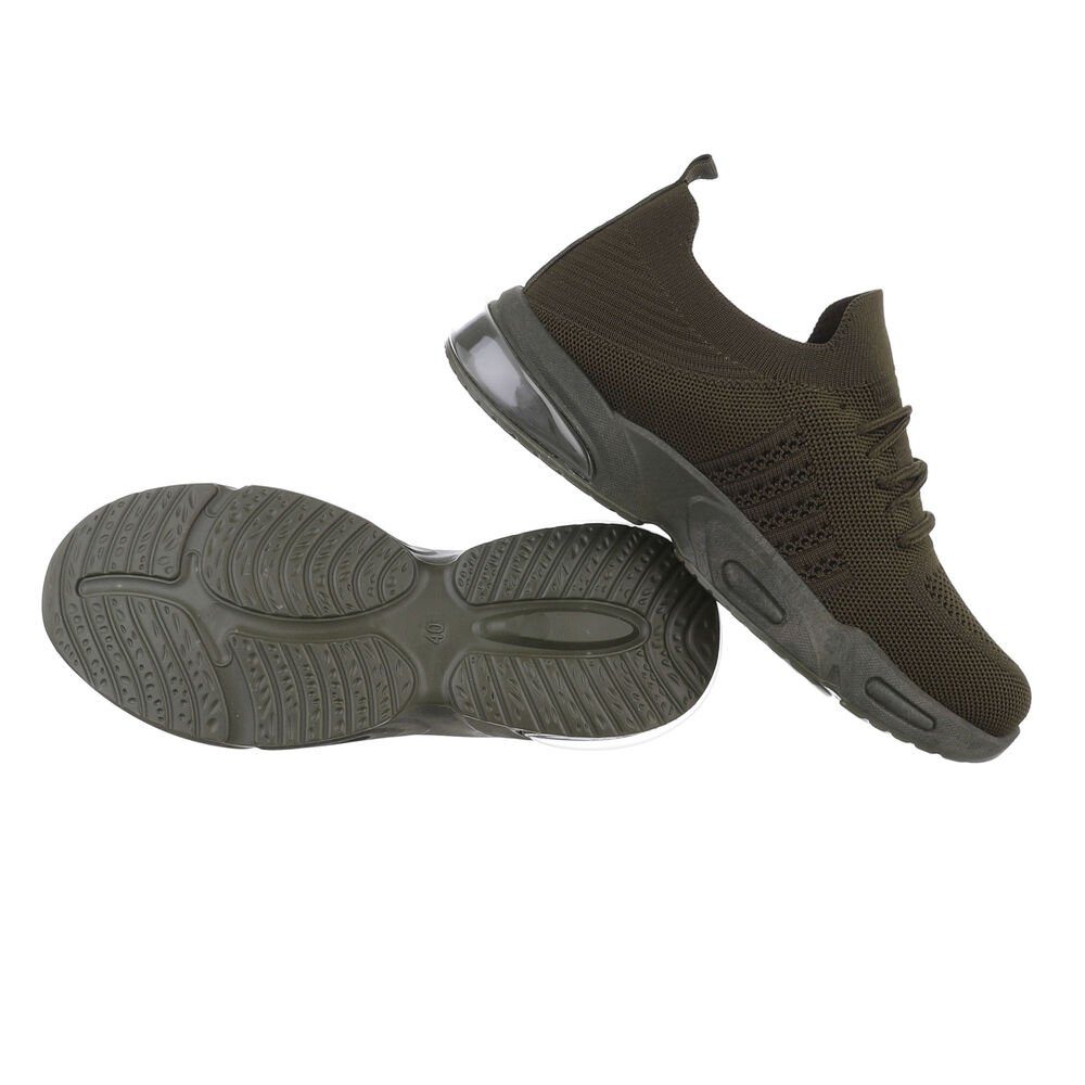 Coolwalk Herren Low-Top Freizeit Sneaker Flach Sneakers in Olive günstig online kaufen