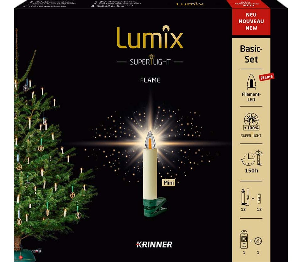 Lumix - Super Light LED-Lichterkette Lumix SuperLight Flame Basis 12er elfenbein