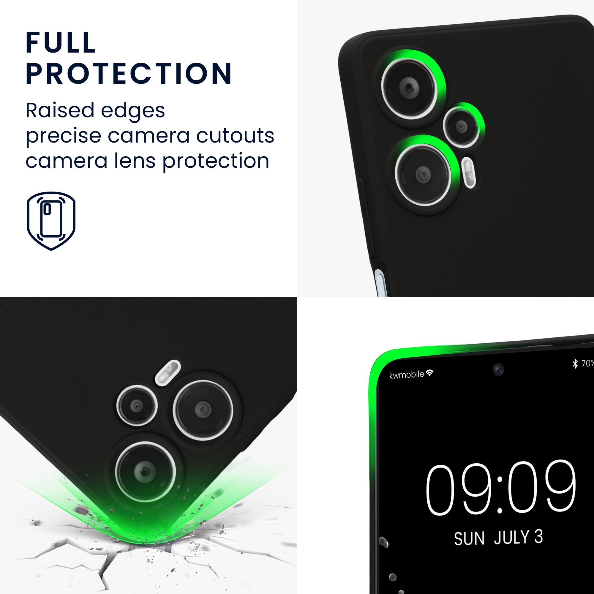 kwmobile Handyhülle Slim Case für Xiaomi Poco F5 5G, Hülle Silikon Handy - Handyhülle gummiert
