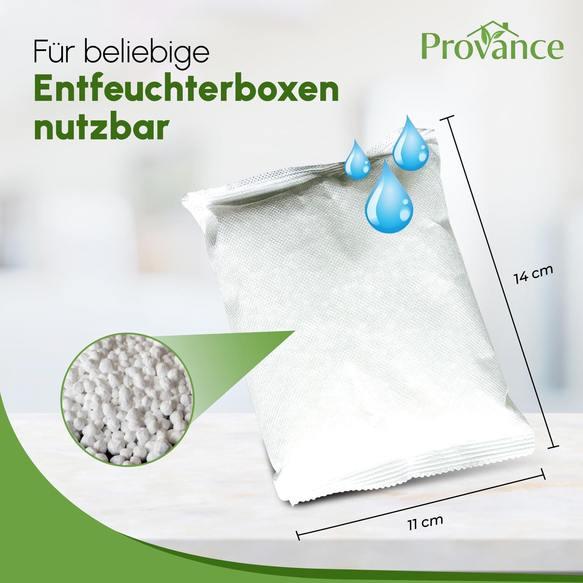 Provance Granulat-Luftentfeuchter Set Box mit Nachfüllpacks 450g für alle Innenräume