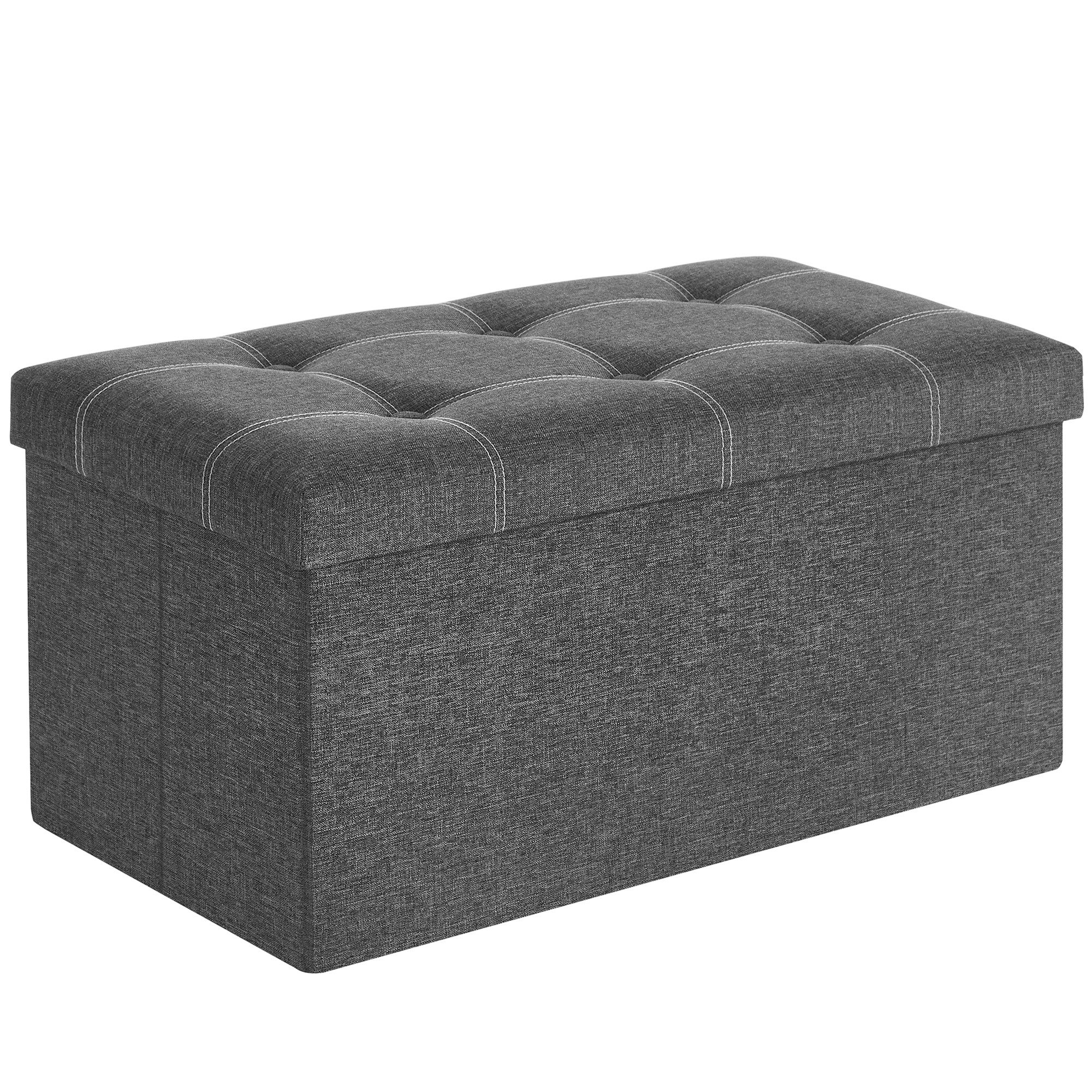 SONGMICS Sitzbank, Sitzhocker, mit Stauraum, faltbar, 76 / 110 x 38 x 38 cm günstig online kaufen