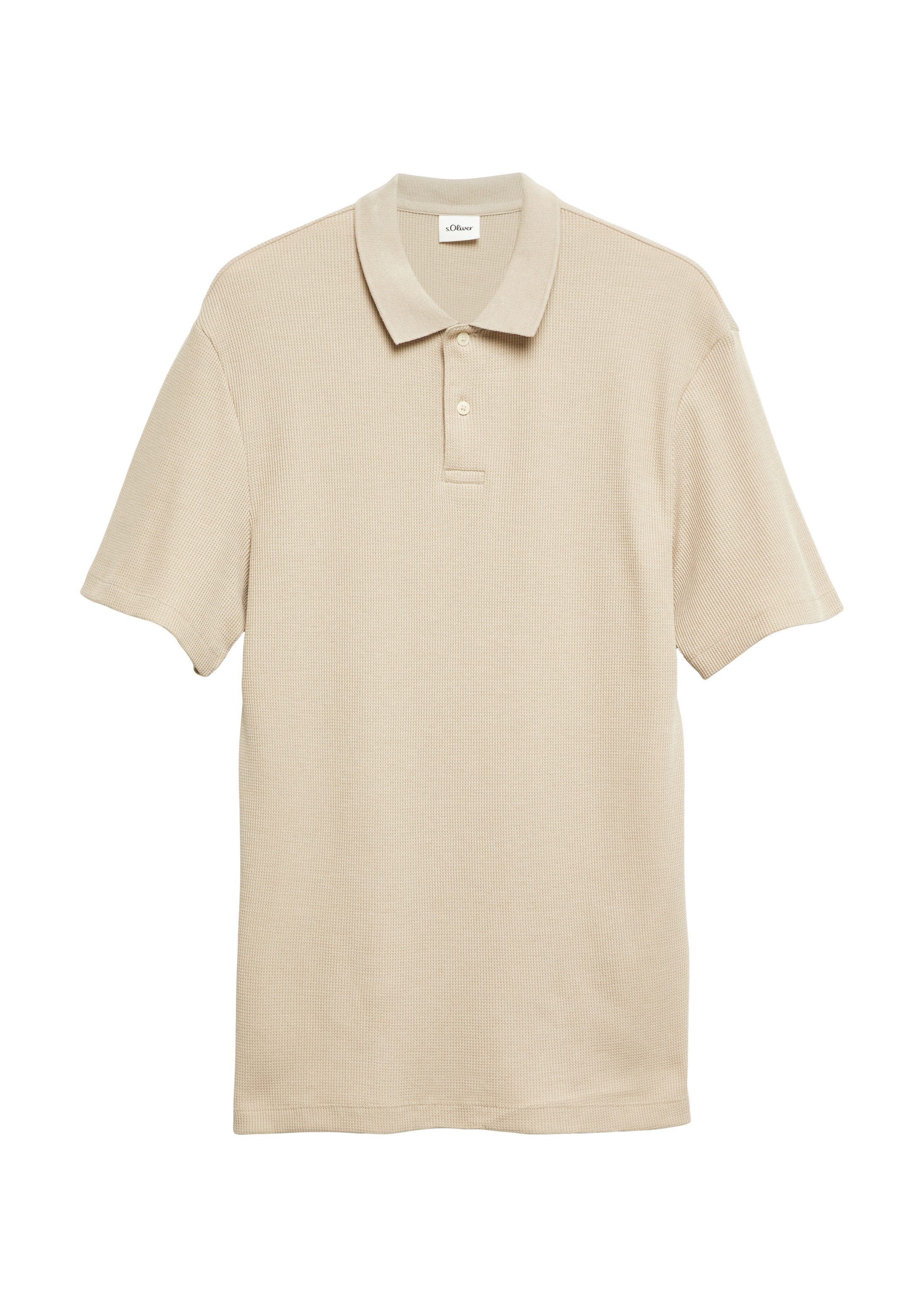 s.Oliver Kurzarmshirt Polo-Shirt Poloshirt aus Waffelpiqué