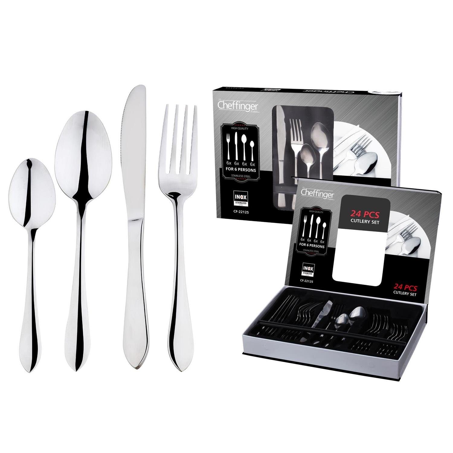 Besteck-Set Besteckset 24 teilig Edelstahl Essbesteck