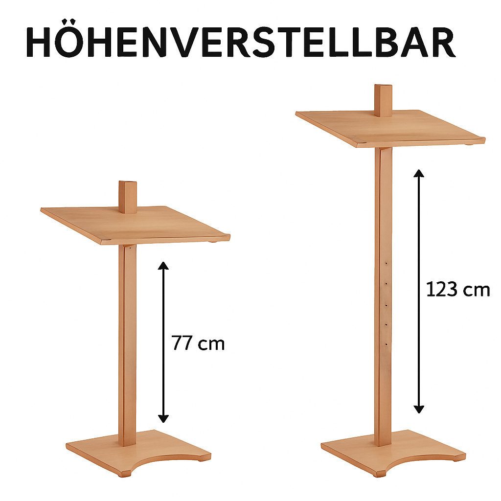 Wohnglücklich Stehpult Alberta (Höhenverstellbar 8 Stufen, 77–123 cm, Schreibfläche: 50 × 50 cm), Homeoffice, Konferenzräume, Schulen, Bibliotheken – Bild 4 von 5