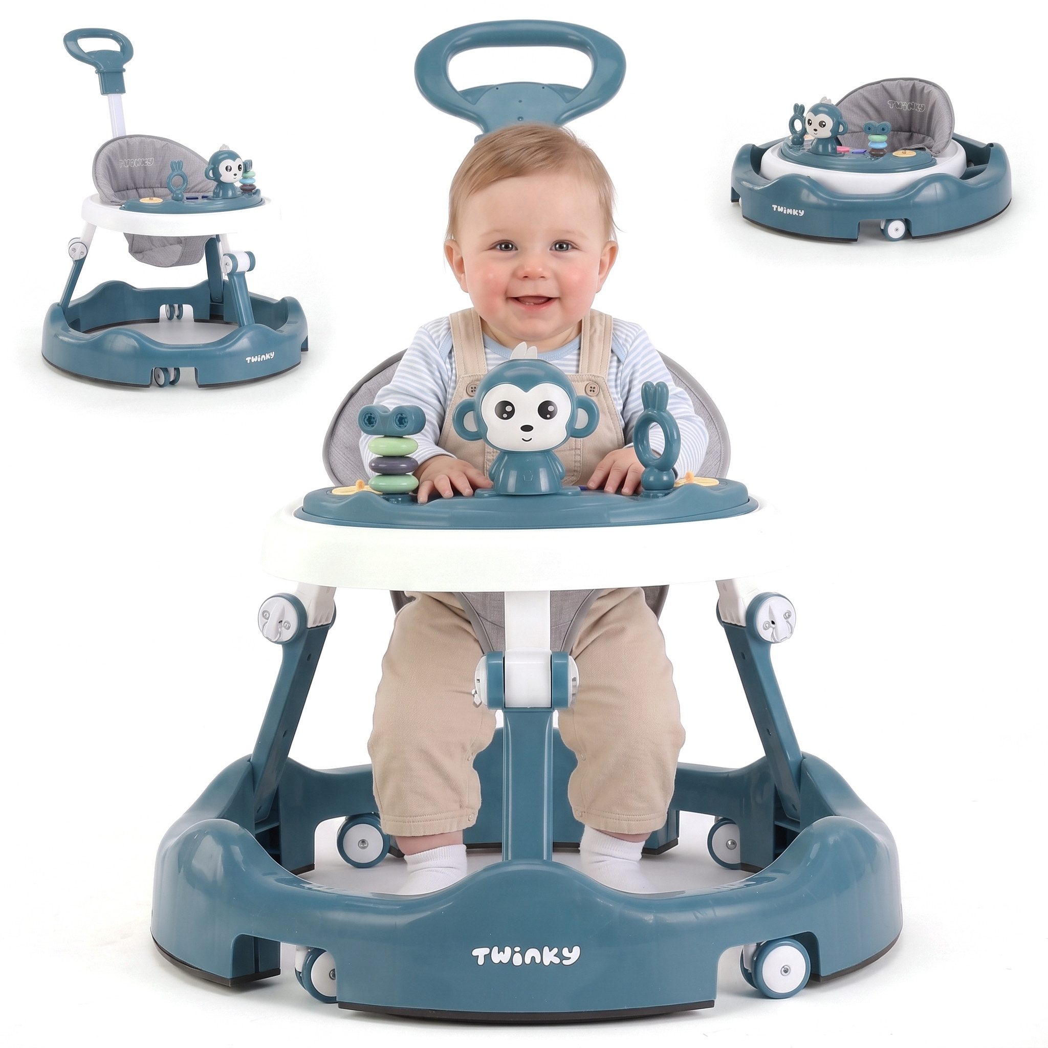TWINKY Lauflernhilfe für Baby - Klappbarer Lauflernwagen mit Schiebegriff, (Bedienungsanleitung für Babywalker)
