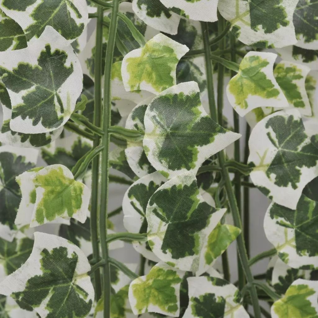 2 Künstliche Zimmerpflanze Künstlicher vidaXL, echt, cm cm 90 Efeu Stück Pflanze realistisch 0 Höhe grün-weiß
