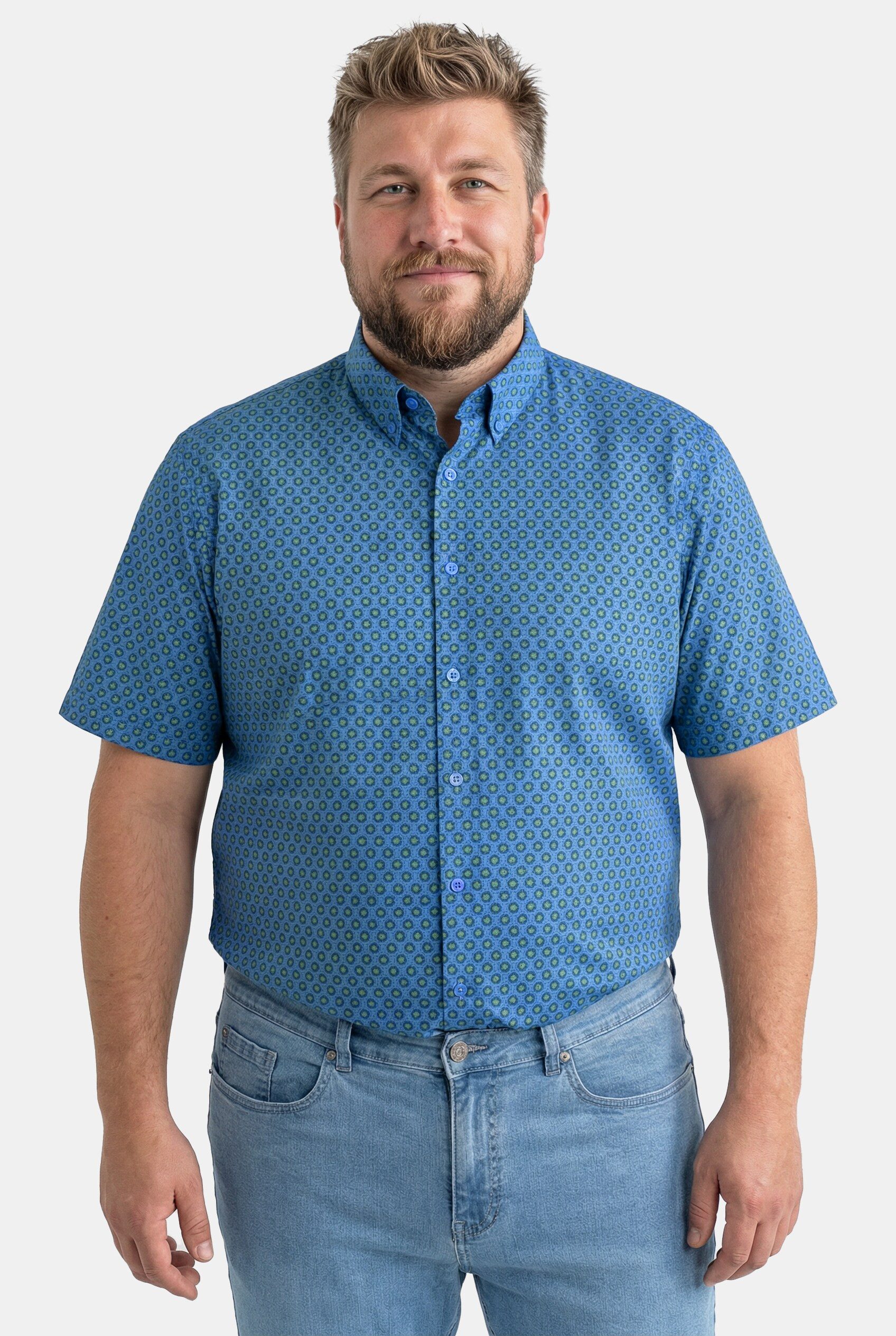 Boston Park Kurzarmhemd Hemd Halbarm Buttondown-Kragen Minimalmuster
