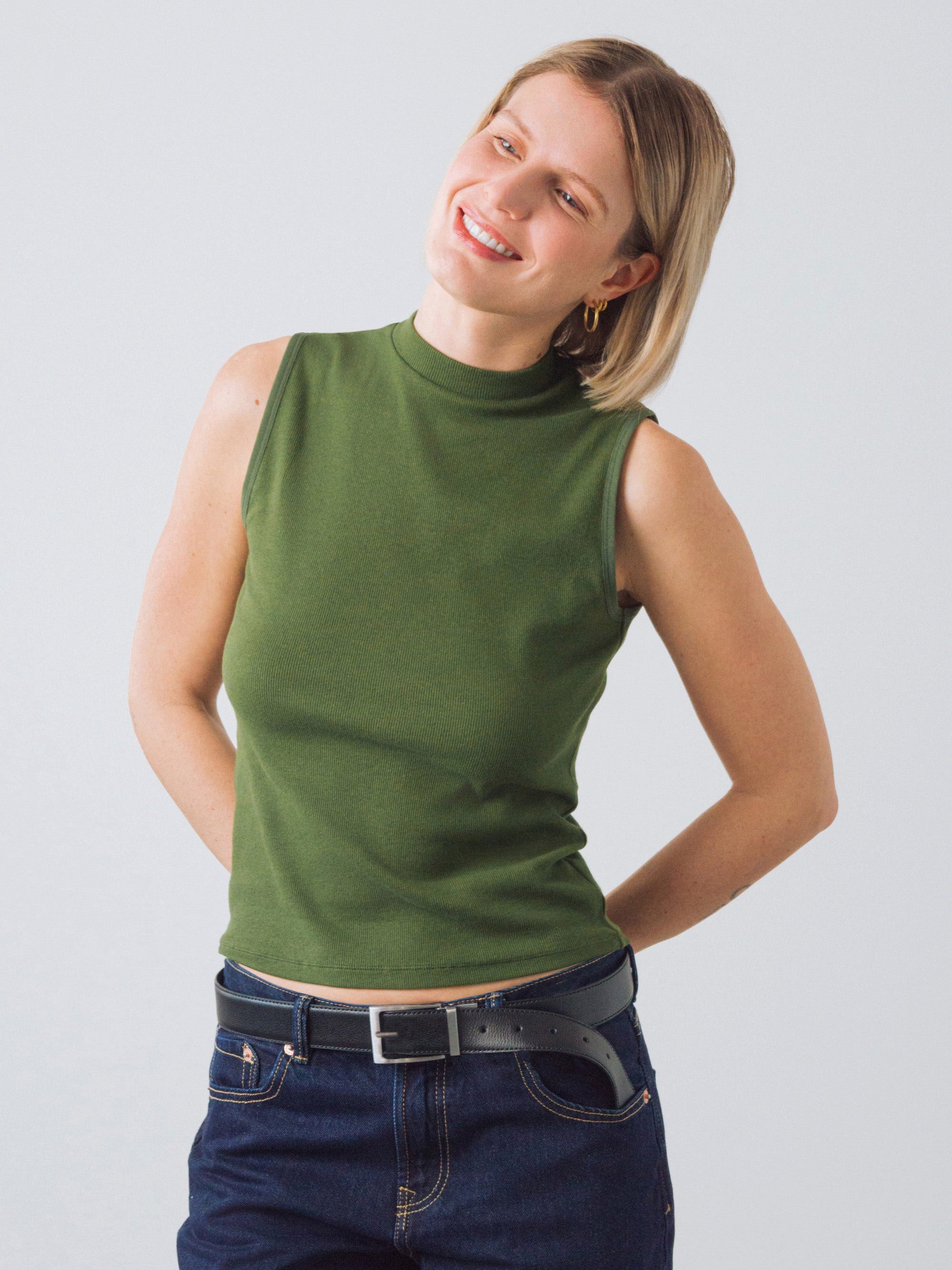 HONEST BASICS Tanktop Mock-Top aus Bio- und recycelter Baumwolle