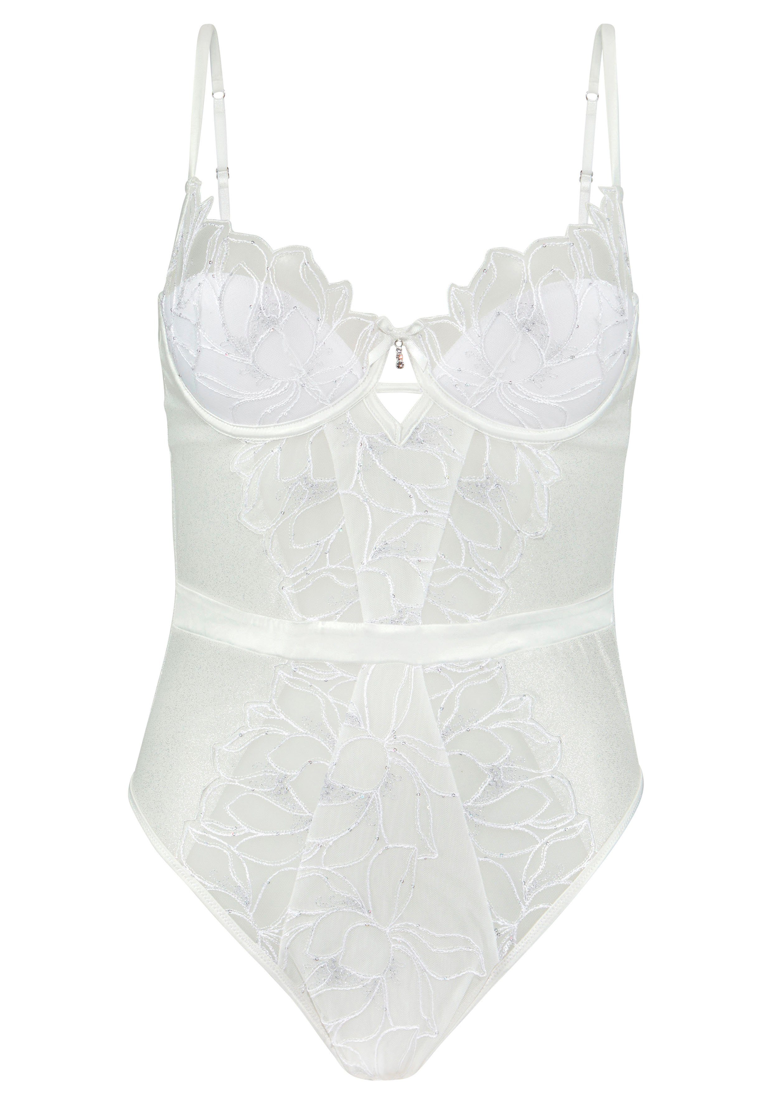 LASCANA Stringbody aus edler Spitze und schimmerndem Soft-Mesh, sexy Dessous – Bild 2 von 5