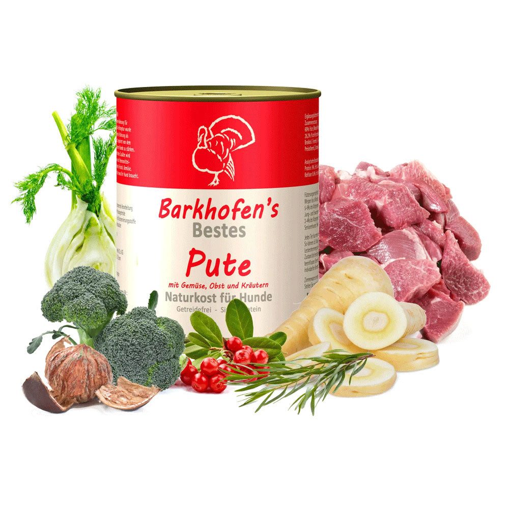 Barkhofen Tiernahrung Bestes Pute, Nassfutter für: Hunde