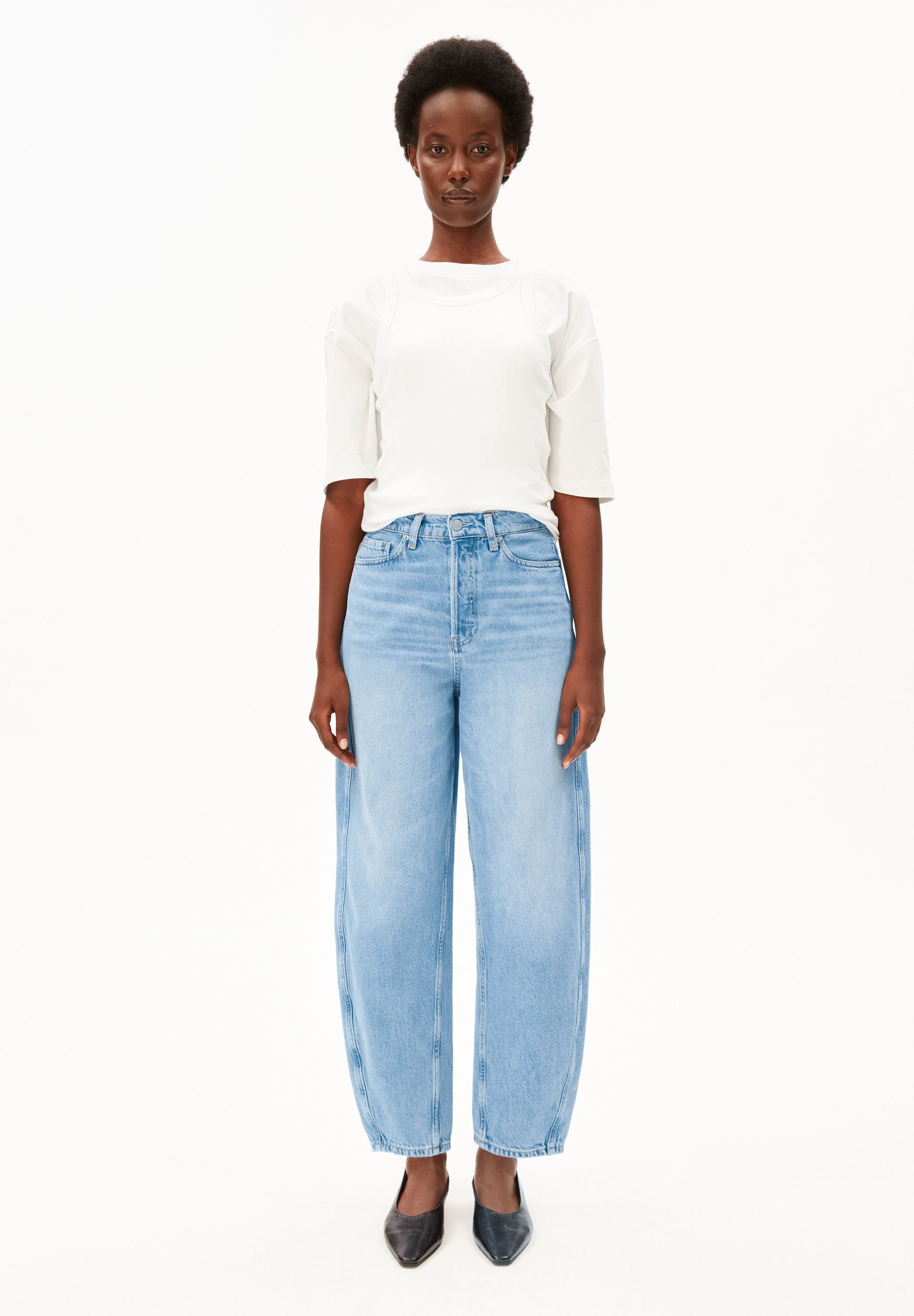 Armedangels Weite Jeans BAARLY BARREL Bio-Baumwoll Mix Non-Stretch (Non-Stretch, Loose Fit) High waist