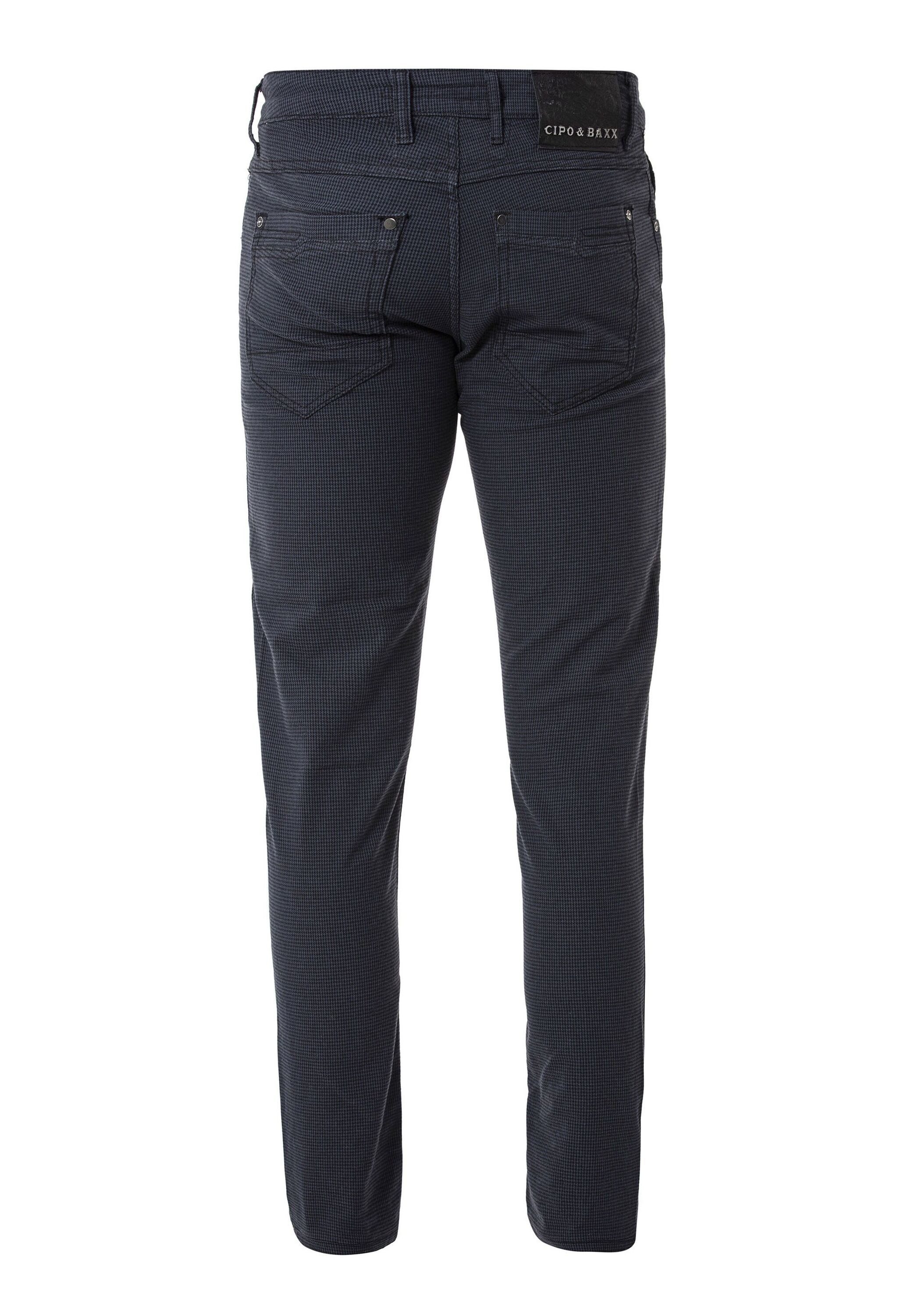 Cipo & Baxx Stoffhose Hose mit dezentem Karomuster, CD724