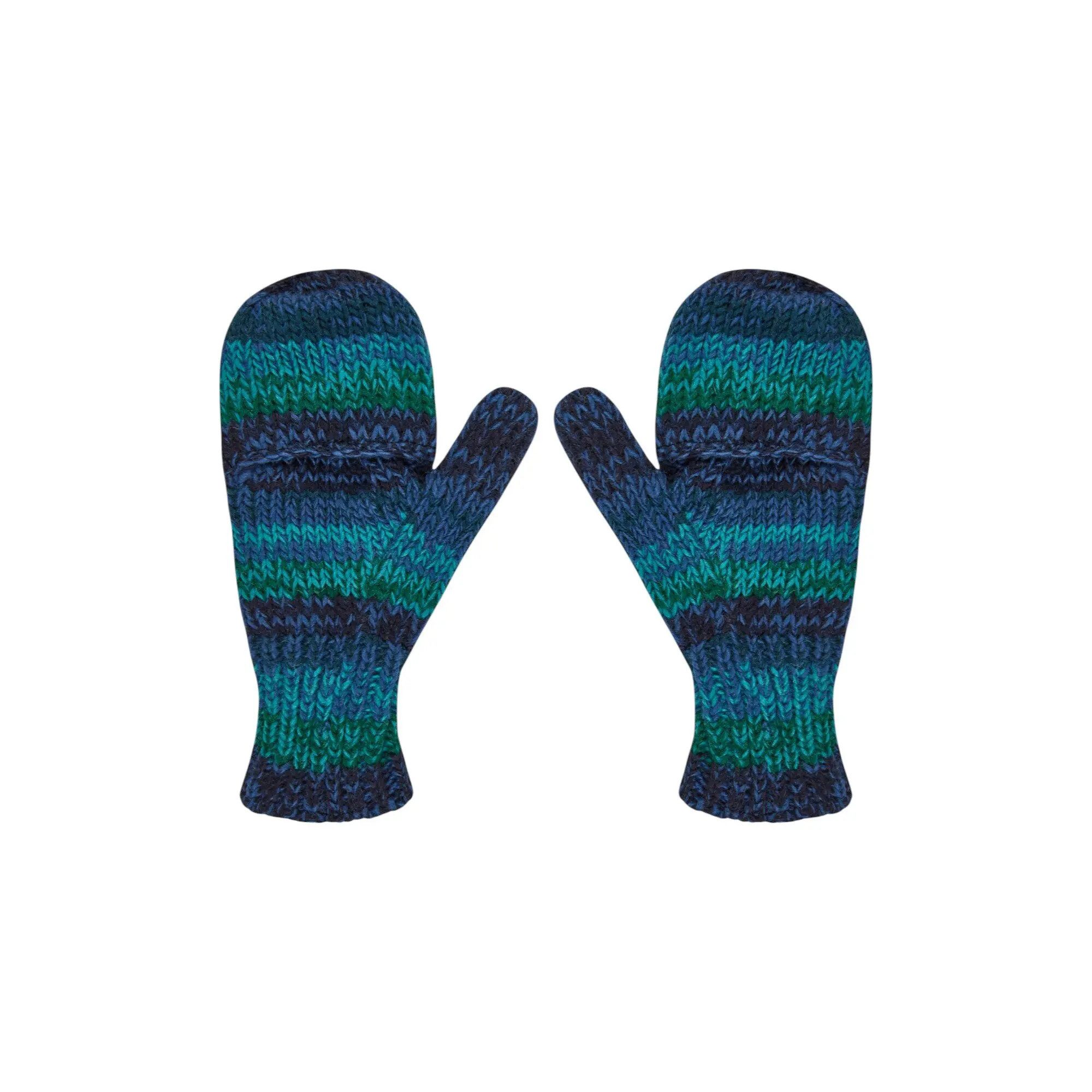 THC Natural Line Strickhandschuhe THC Klapphandschuhe 806 blau (1-St., 1 Paar) abklappbare Fingerspitzen