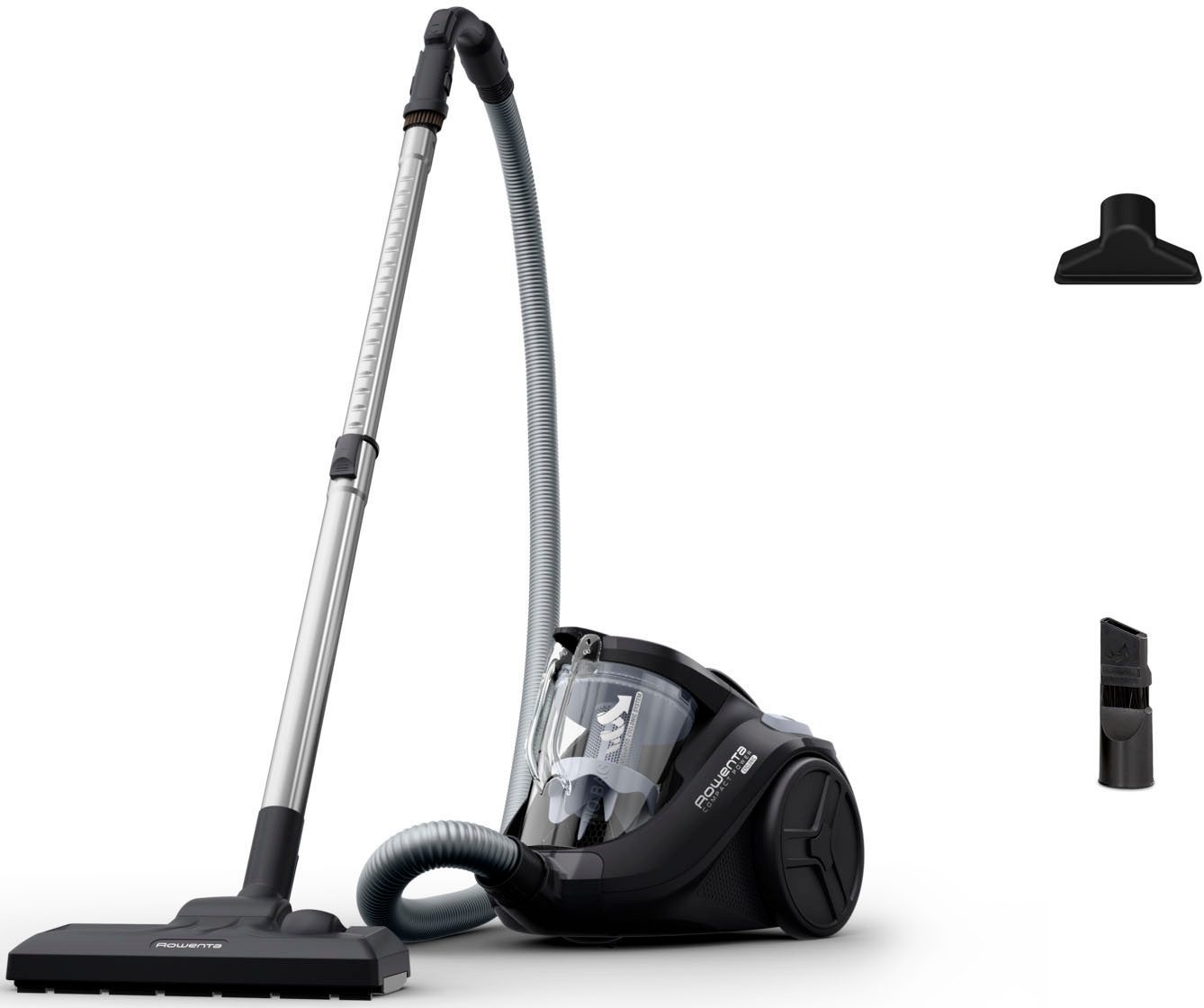 Rowenta Bodenstaubsauger Compact Power Cyclonic, beutellos, hohe Saugleistung auf Hartböden, 750 W, beutellos, leise, kompaktes Format, leichte Entleerung, hohe Filtrierung