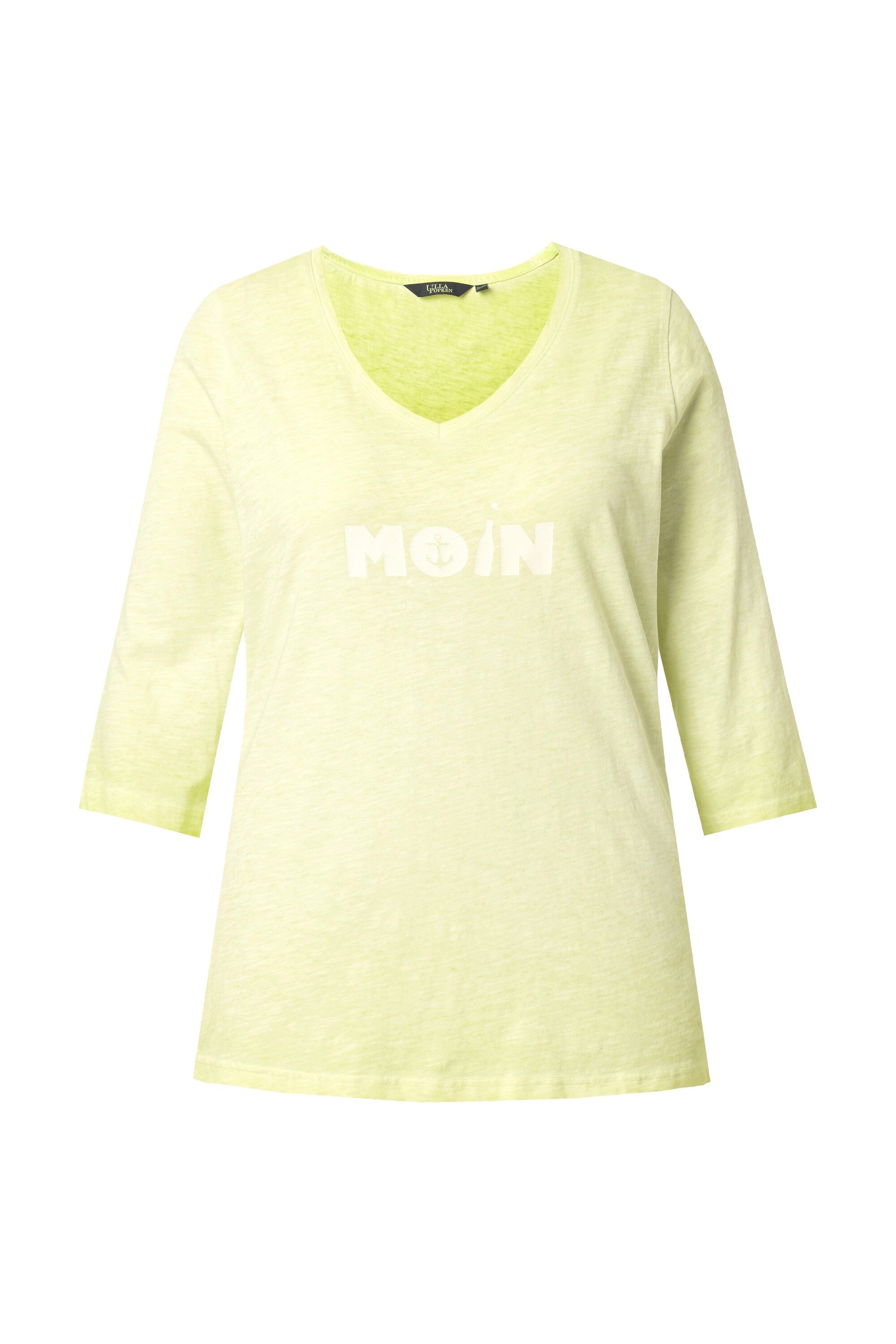 Ulla Popken T-Shirt Shirt Moin V-Ausschnitt 3/4-Arm günstig online kaufen