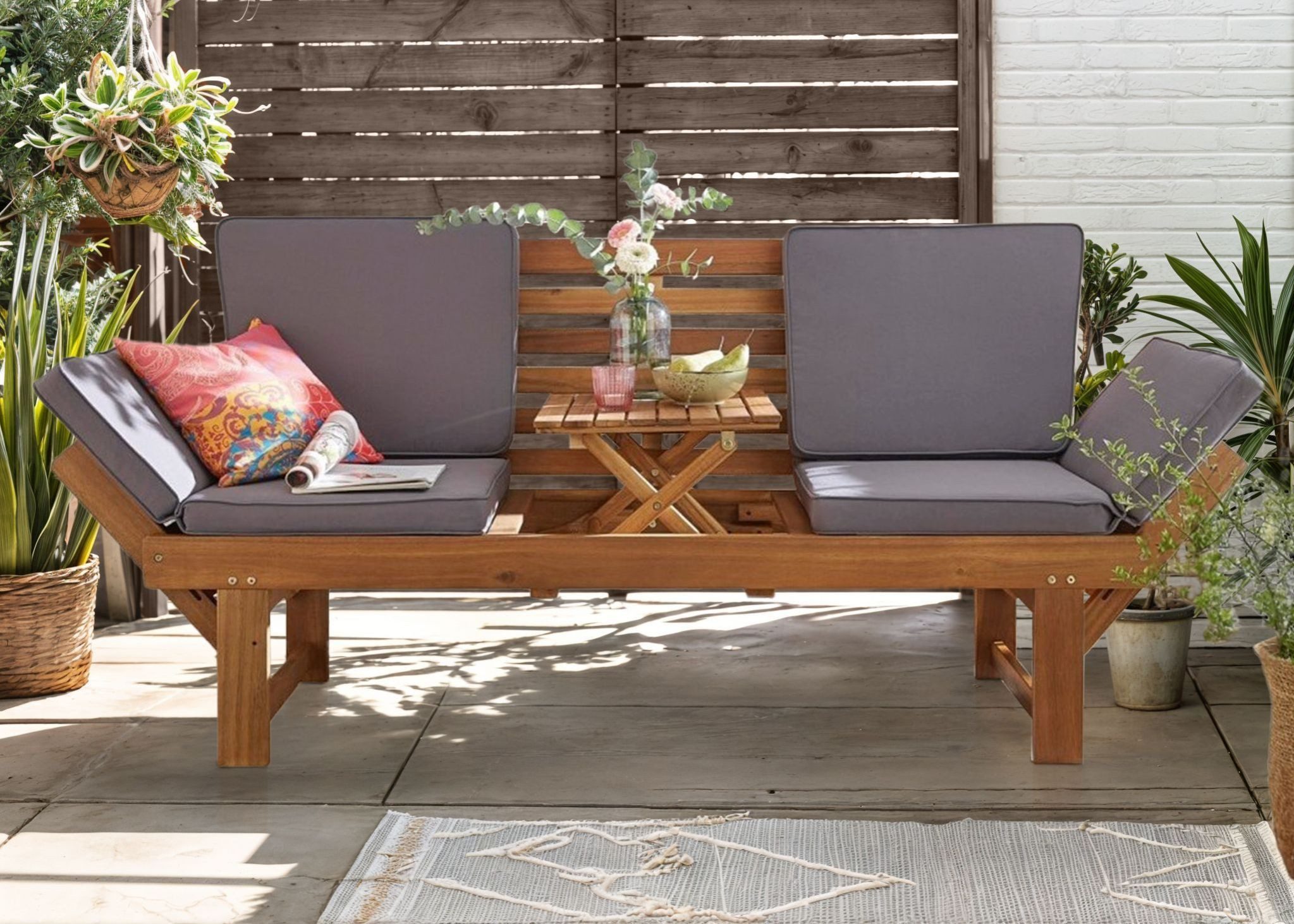 Wohnando Sitzbank Gartenbank "Monte" 202x 67x87cm günstig online kaufen