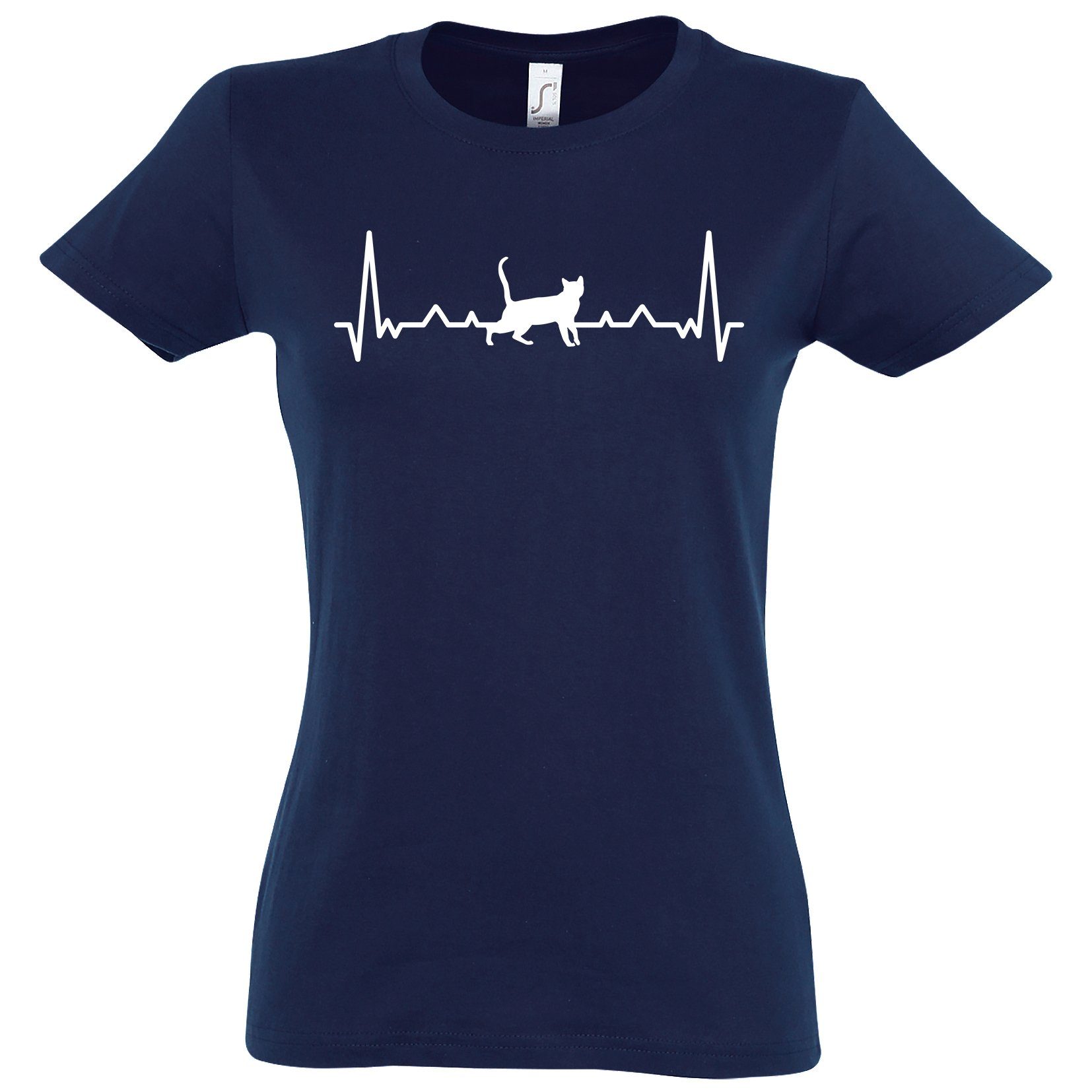 Youth Designz T-Shirt Heartbeat Katze Damen günstig online kaufen