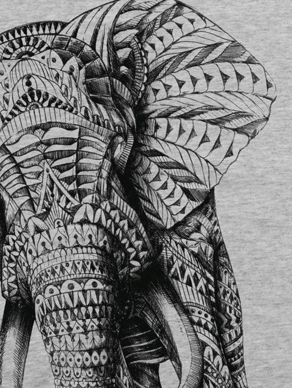 meliert style3 grau Elefant Ink Herren T-Shirt elephant urlaub zoo Print-Shirt