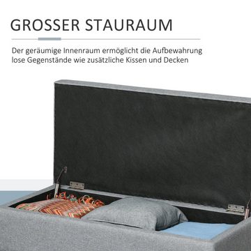 HOMCOM Sitzbank (Set, 1-St., Sitzottomane), Sitzhocker belastbar bis 120 kg mit Tablett Dunkelgrau+Schwarz