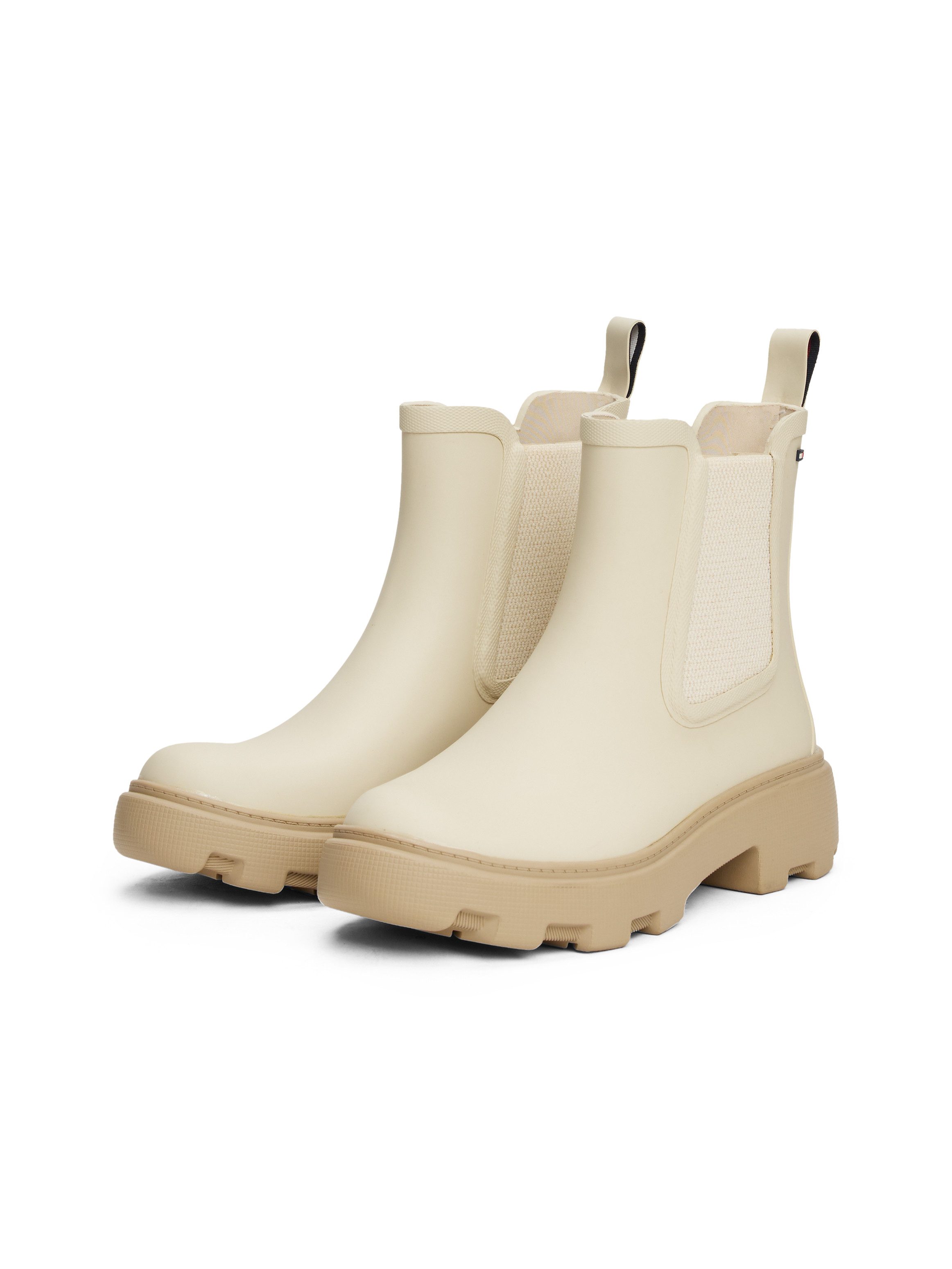 Tommy Hilfiger RUBBER FLAG CLEATED RAINBOOT Chelseaboots, Blockabsatz, Schl günstig online kaufen