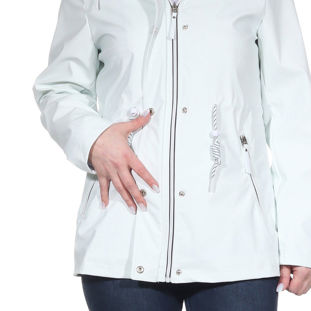 Fleecejacke Damen Wasserdicht - Winddichte Outdoorjacke Mit Kapuze Für Winter