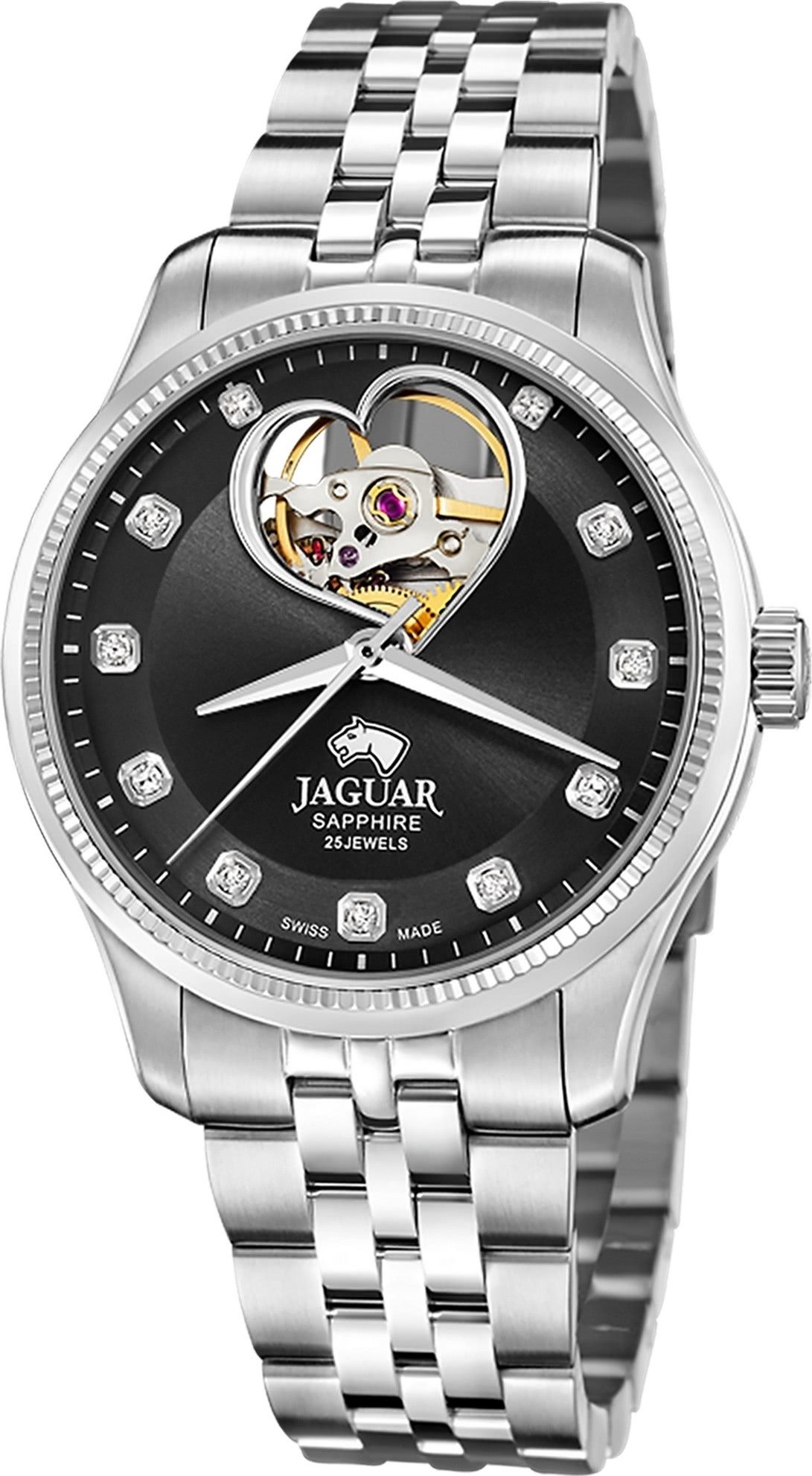Automatikuhr Jaguar Damenuhr Edelstahl silber Jaguar