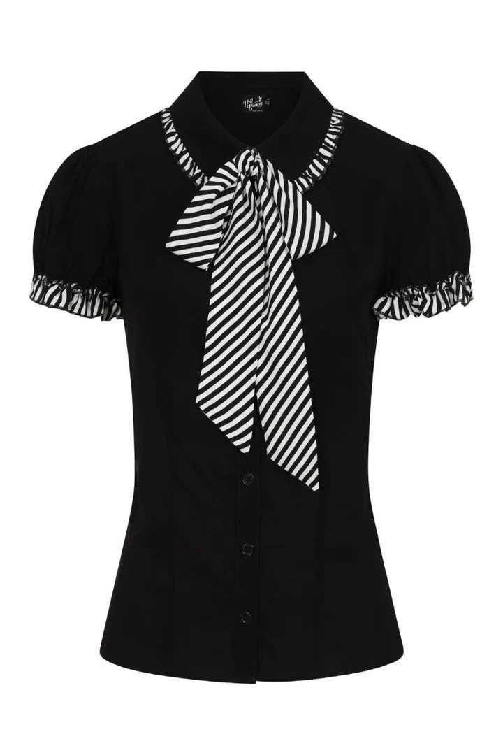 Hell Bunny Blusenshirt Leslie Schleife günstig online kaufen