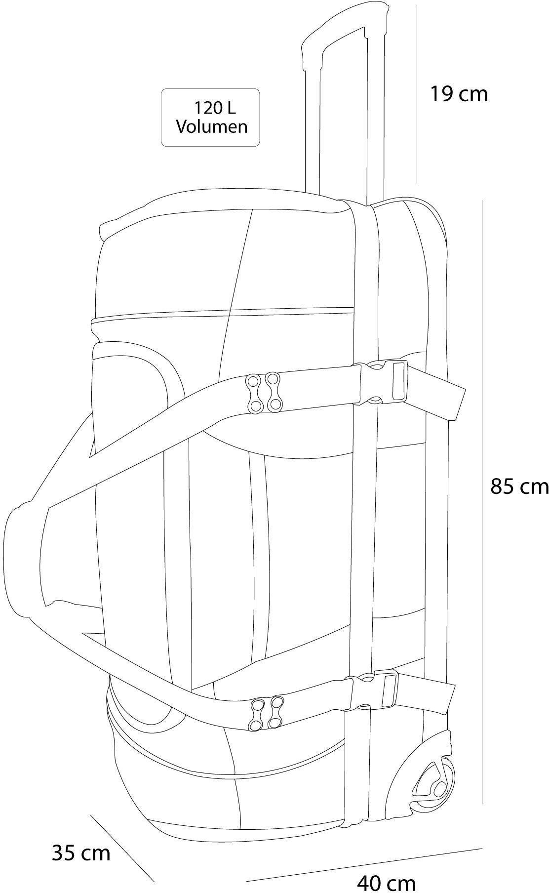 4 Rollen Reisetasche Schwarz Reisetasche 120 Liter Große L mit normani 120 Reisetasche mit Kleidertaschen,