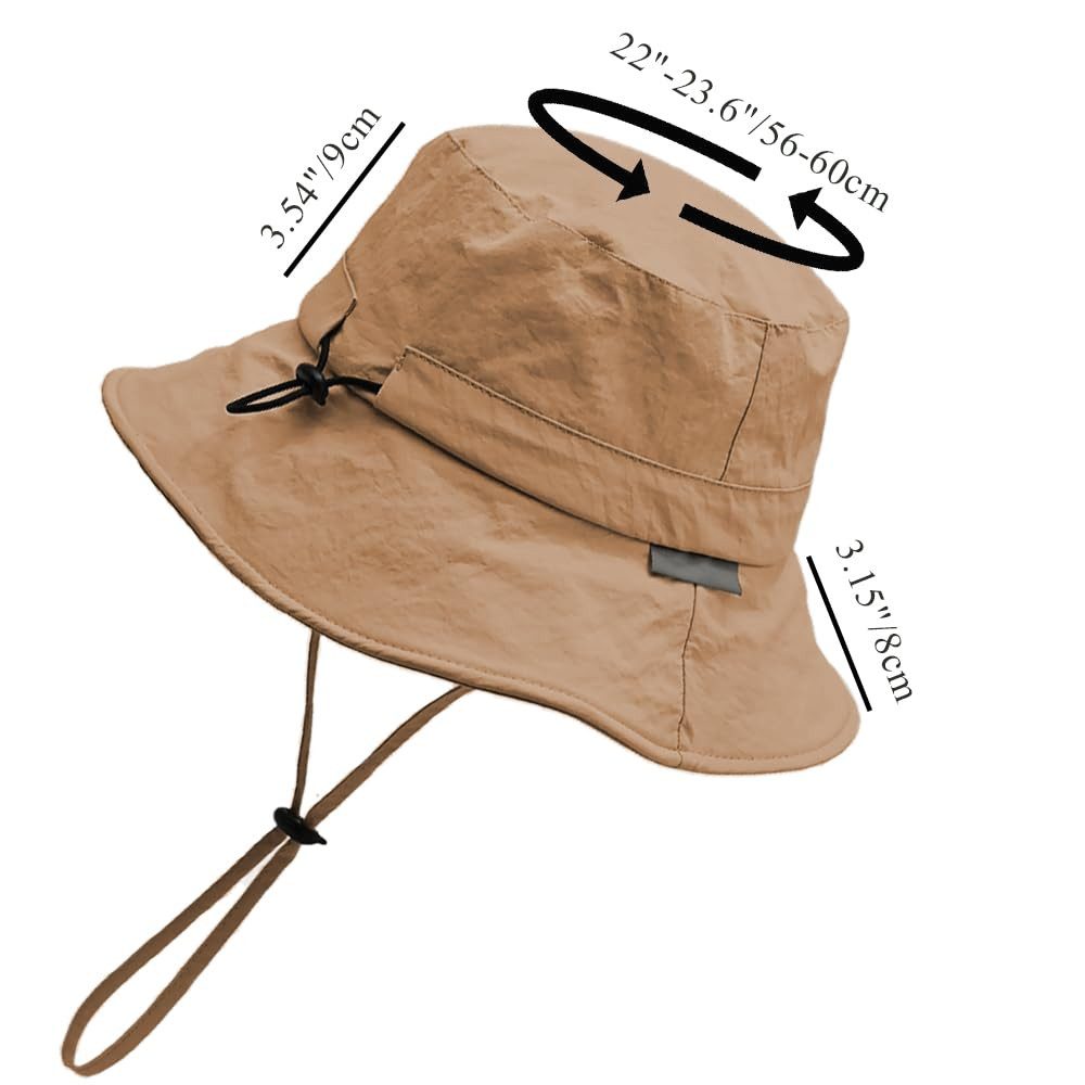 Bextsrack Sonnenhut Sommerhut Fischerhut mit Kinnriemen Wasserdichter Eimer Anglerhut Für Männer und Frauen