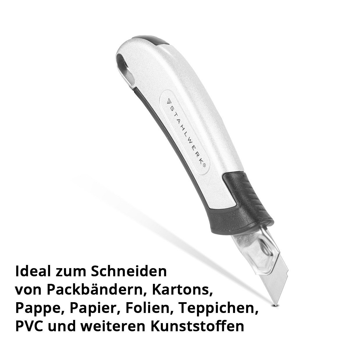 STAHLWERK Cuttermesser Premium-Cuttermesser PCM-181 ST 5er Set, (Packung, 5-tlg., Set), mit 18 mm Abbrechklingen Profi Cutter