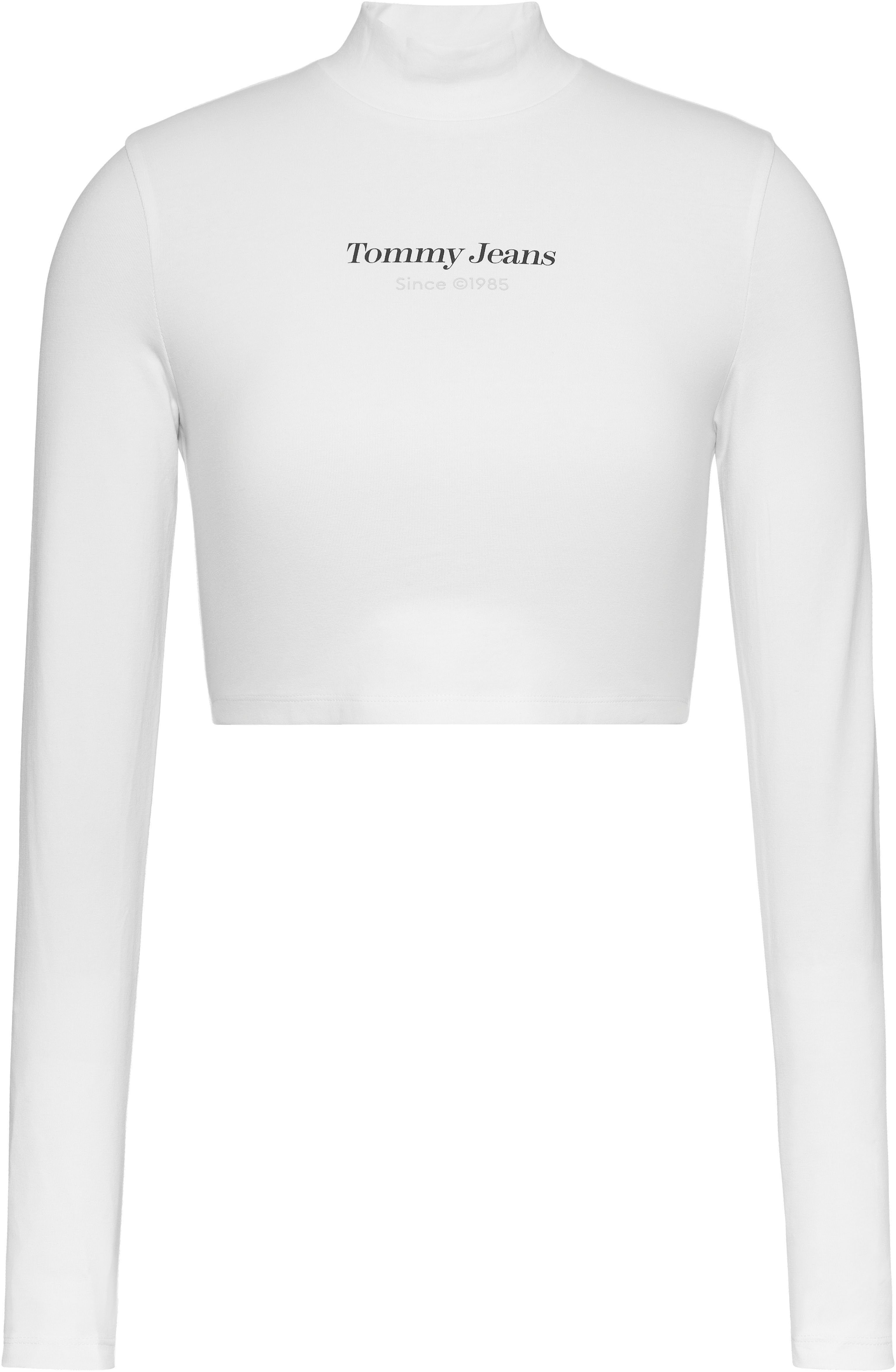 Jeans Tommy CRP ESS mit LOGO SLIM MOCK Logoschriftzug Stehkragenshirt 1+ TJW SP White