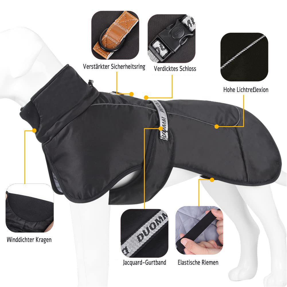 Ledander Hundejacke wintermantel hund wasserdicht,winddicht und warm für den Winter, ideal für kleine, mittelgroße und große Hunde