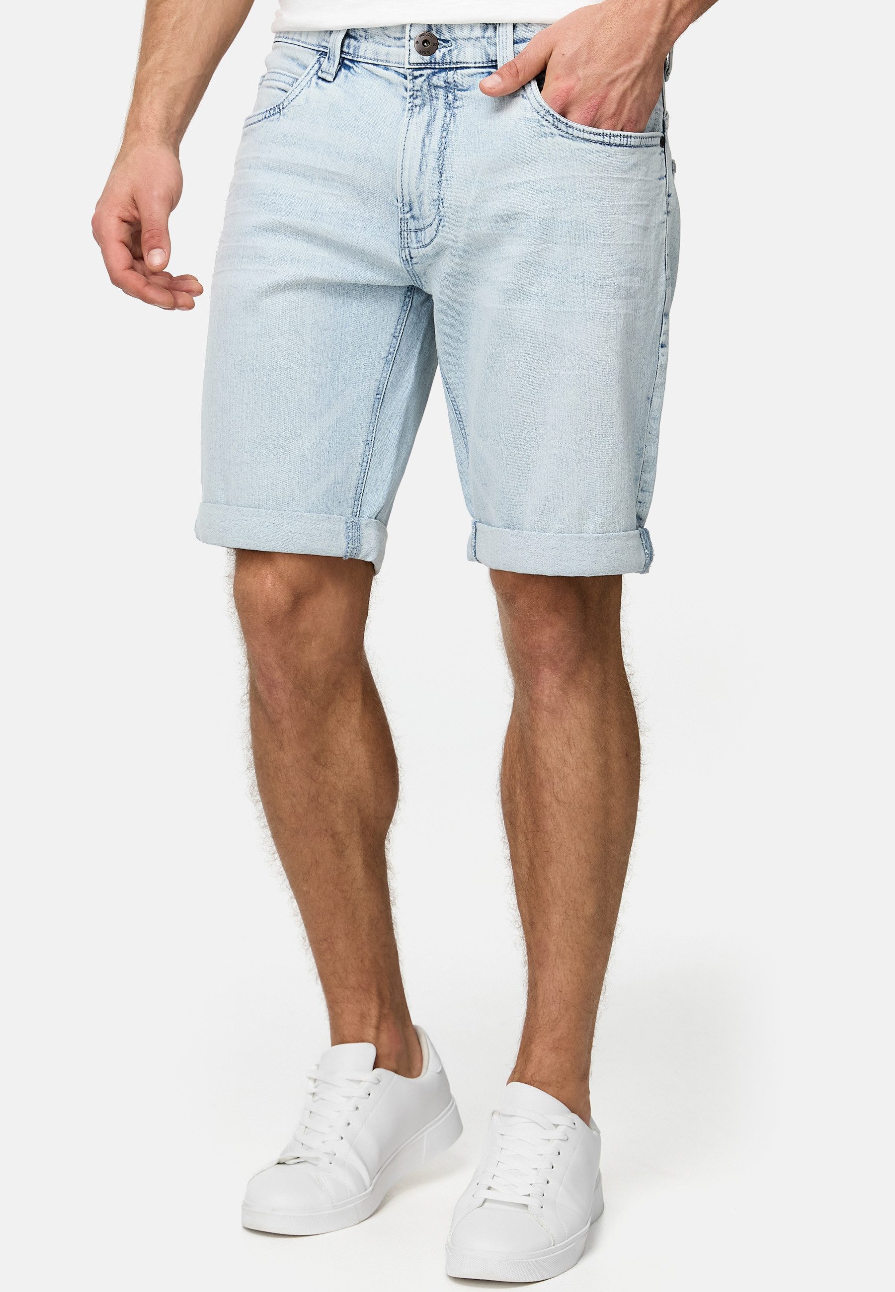 INDICODE Jeansshorts Herren Caden Jeans Shorts Herrenshorts mit 5 Taschen, Denimstyle – Bild 4 von 5