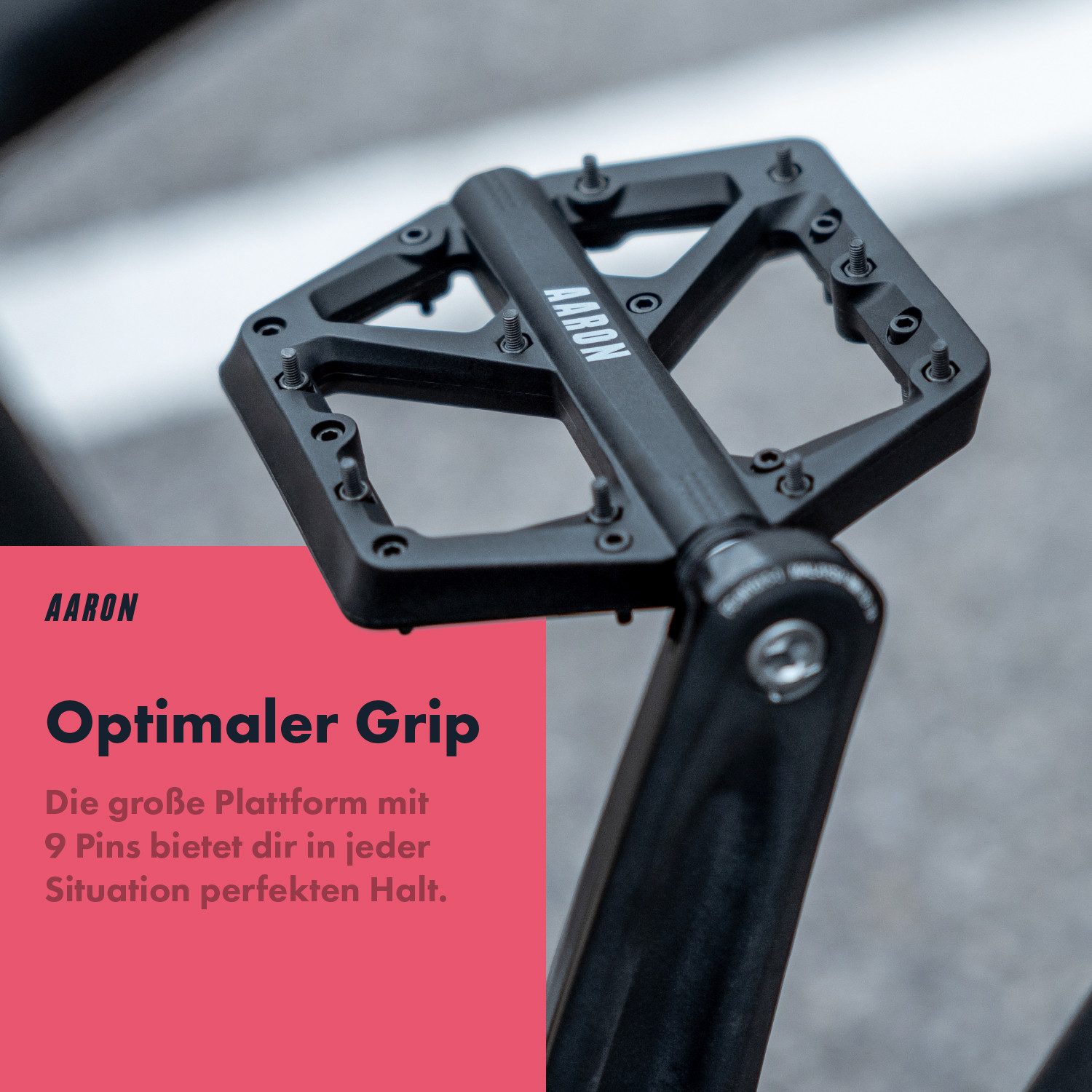 AARON Fahrradpedale Dirt MTB Pedale Ultraleicht Nylon mit austauschbaren Pins 9/16"