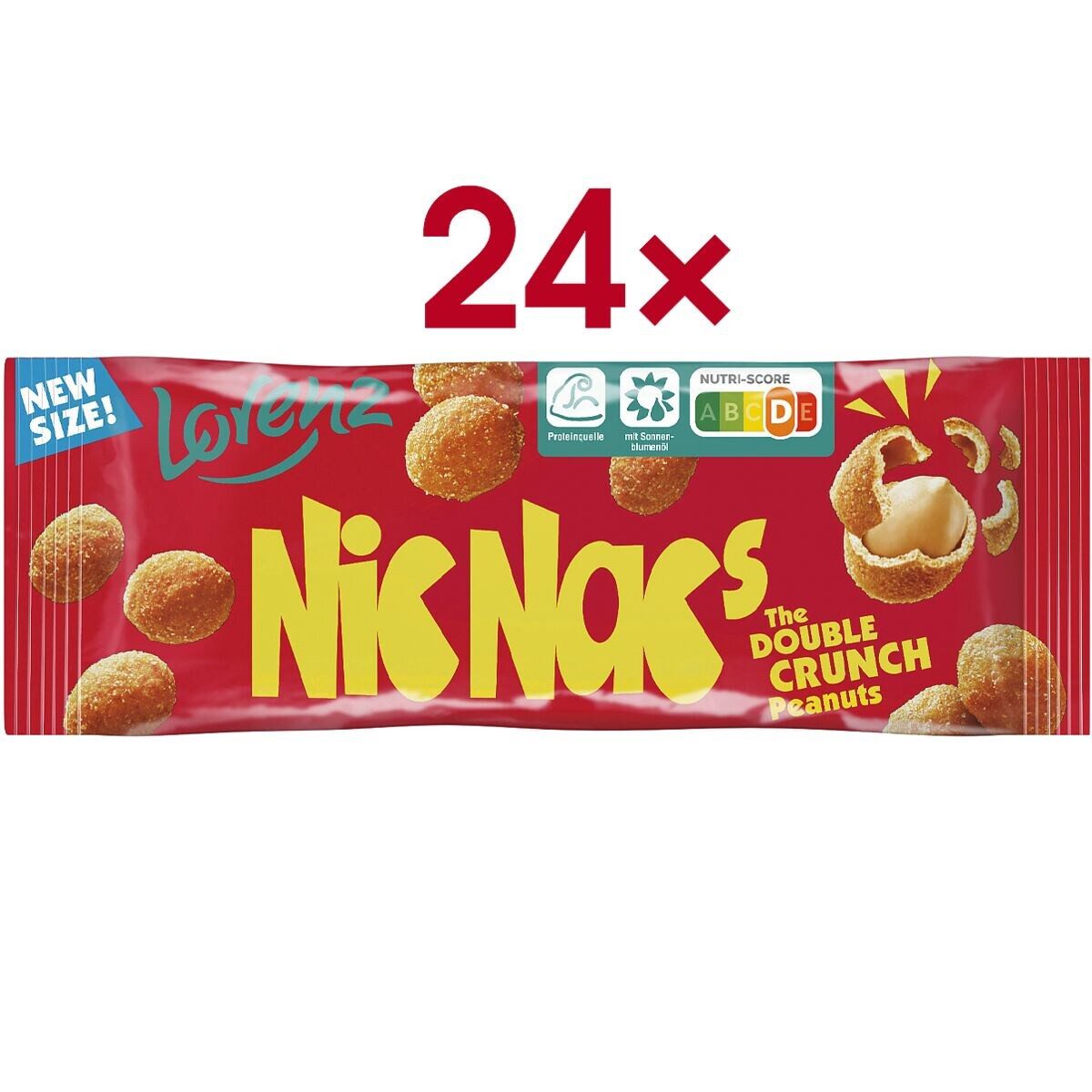 LORENZ Nüsse Nic Nac's, Erdnüsse im Teigmantel, 24er Pack