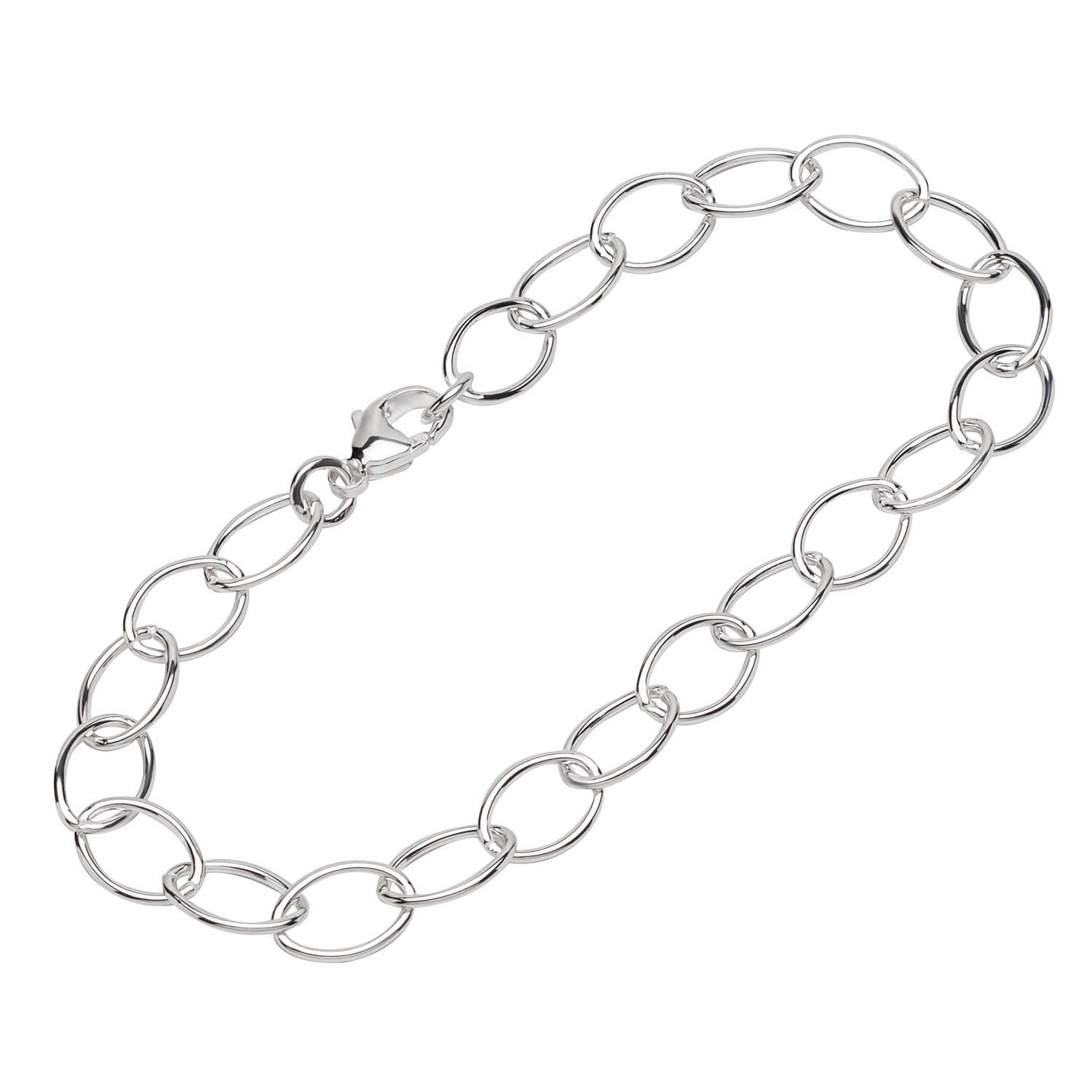 Silberarmband 925 Silber 21cm Langankerkette rund Damen 12353