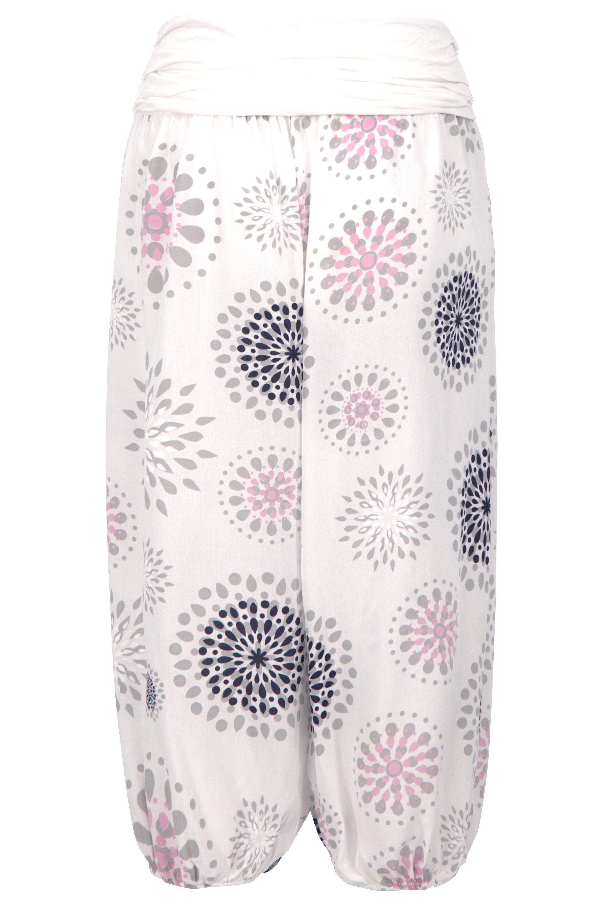 malito more than fashion Haremshose malito Damen Capri Hose mit Print, Haremshose zum Tanzen, Pumphose kurze Pluderhose in modischen Farben Einheitsgröße