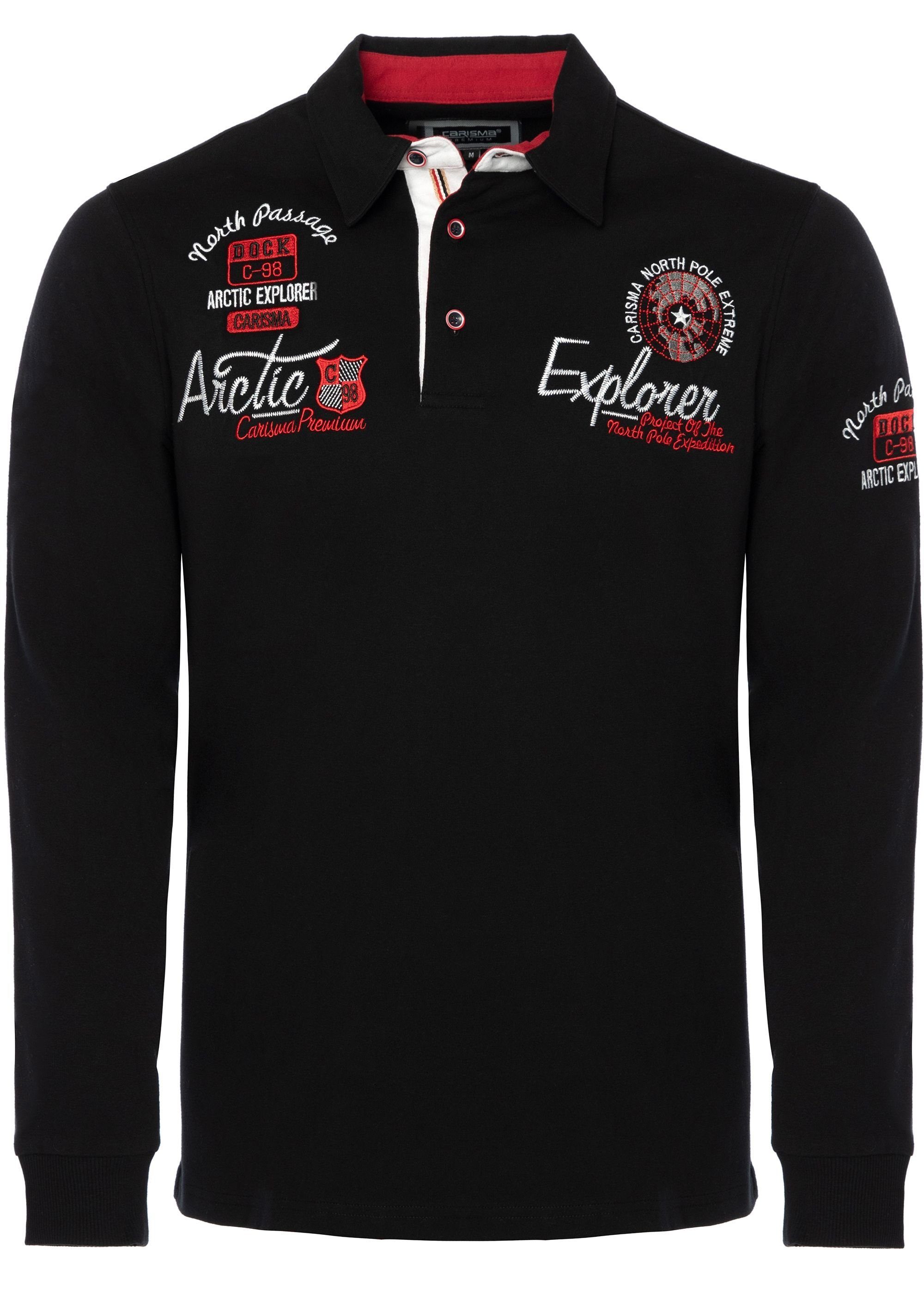 CARISMA Poloshirt mit Stickerei Explorer Black